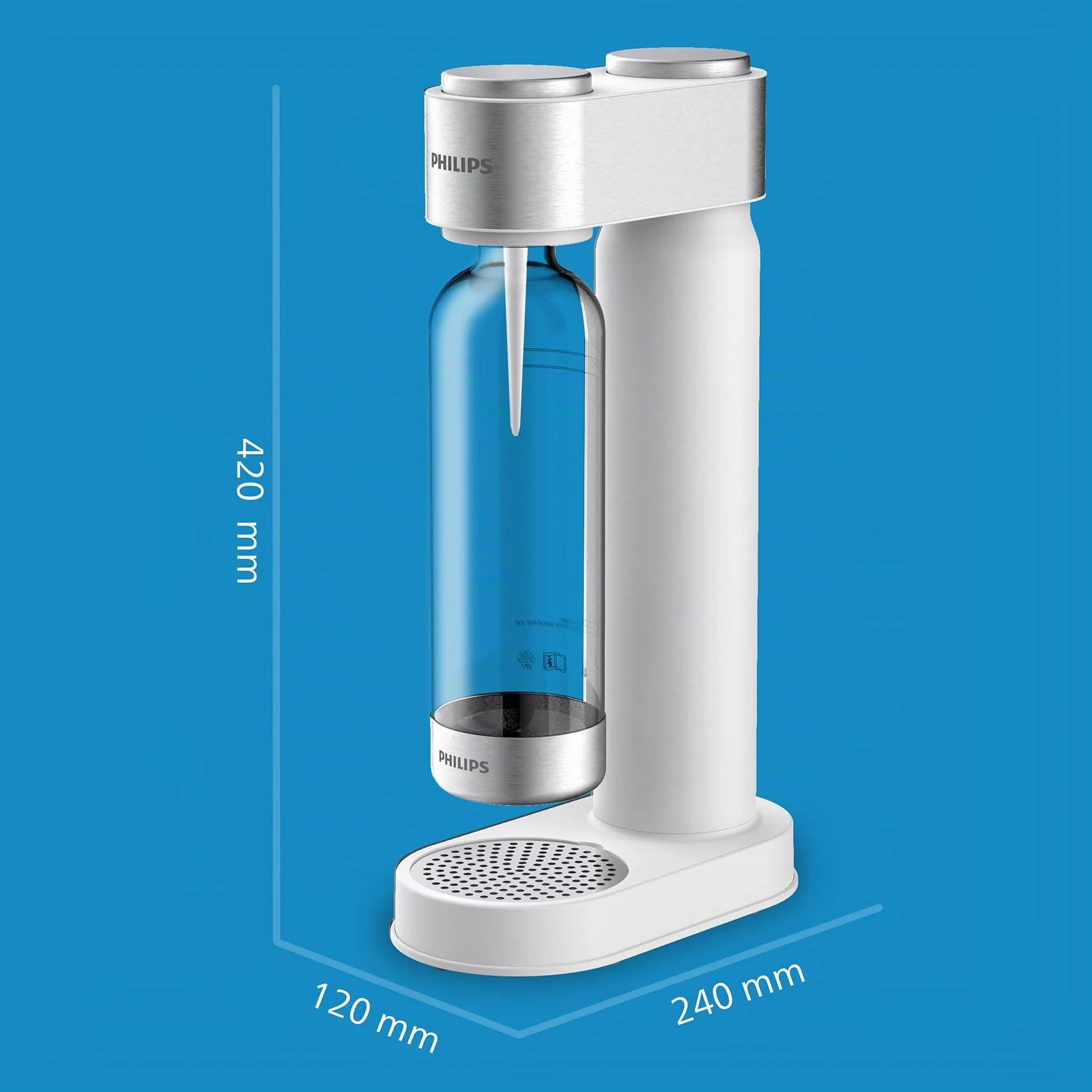 Philips Water Add4902WH/10 Gozero, Produttore di Acqua Frizzante, Plastica, Bianco, 1 l
