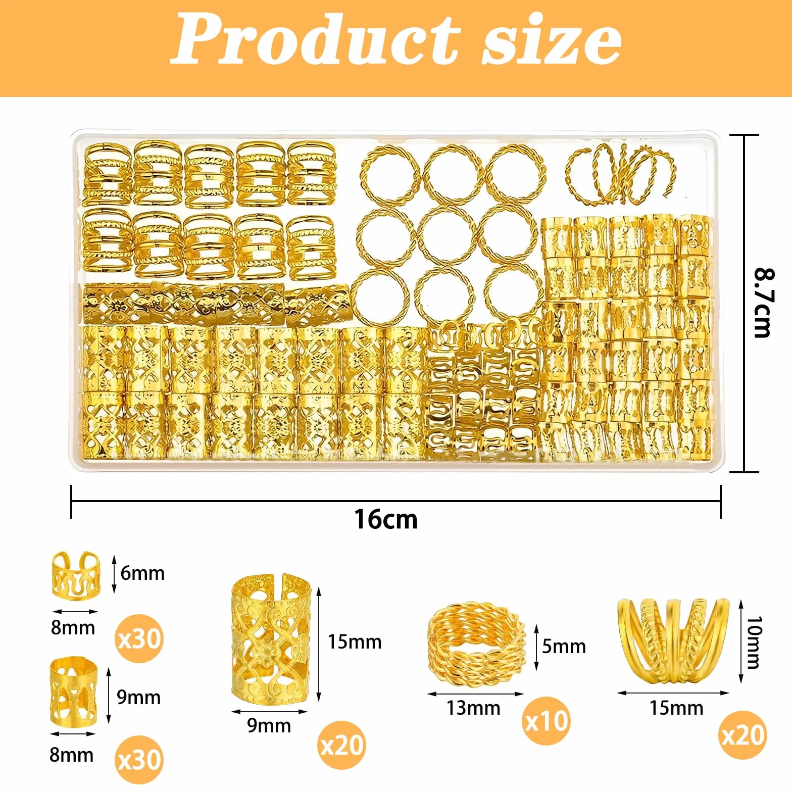 Pezzi Accessori Anelli Per Capelli Donna Oro Regolabili Gioielli Trecce