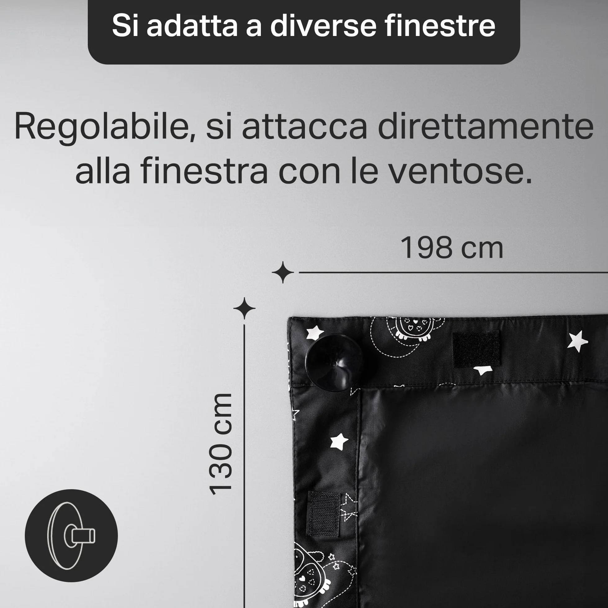 Tommee Tippee tenda oscurante portatile Sleeptight con ventose, regolabile e leggera, Large, 130 x 198 cm