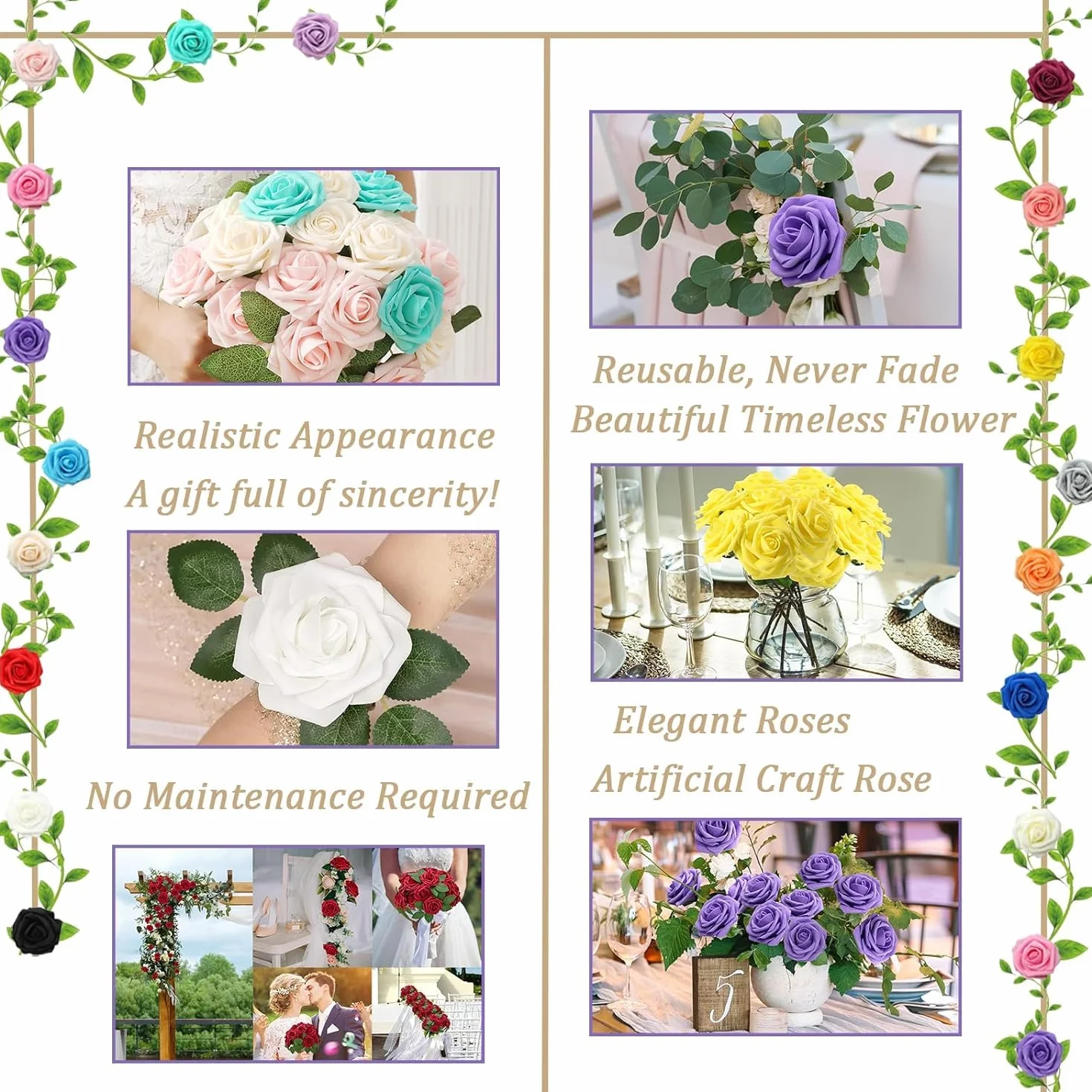 Rose Artificiali in Gommapiuma Blu Navy 25 Pezzi, Teste di Fiori Schiuma per Matrimonio Bouquet Decorazioni
