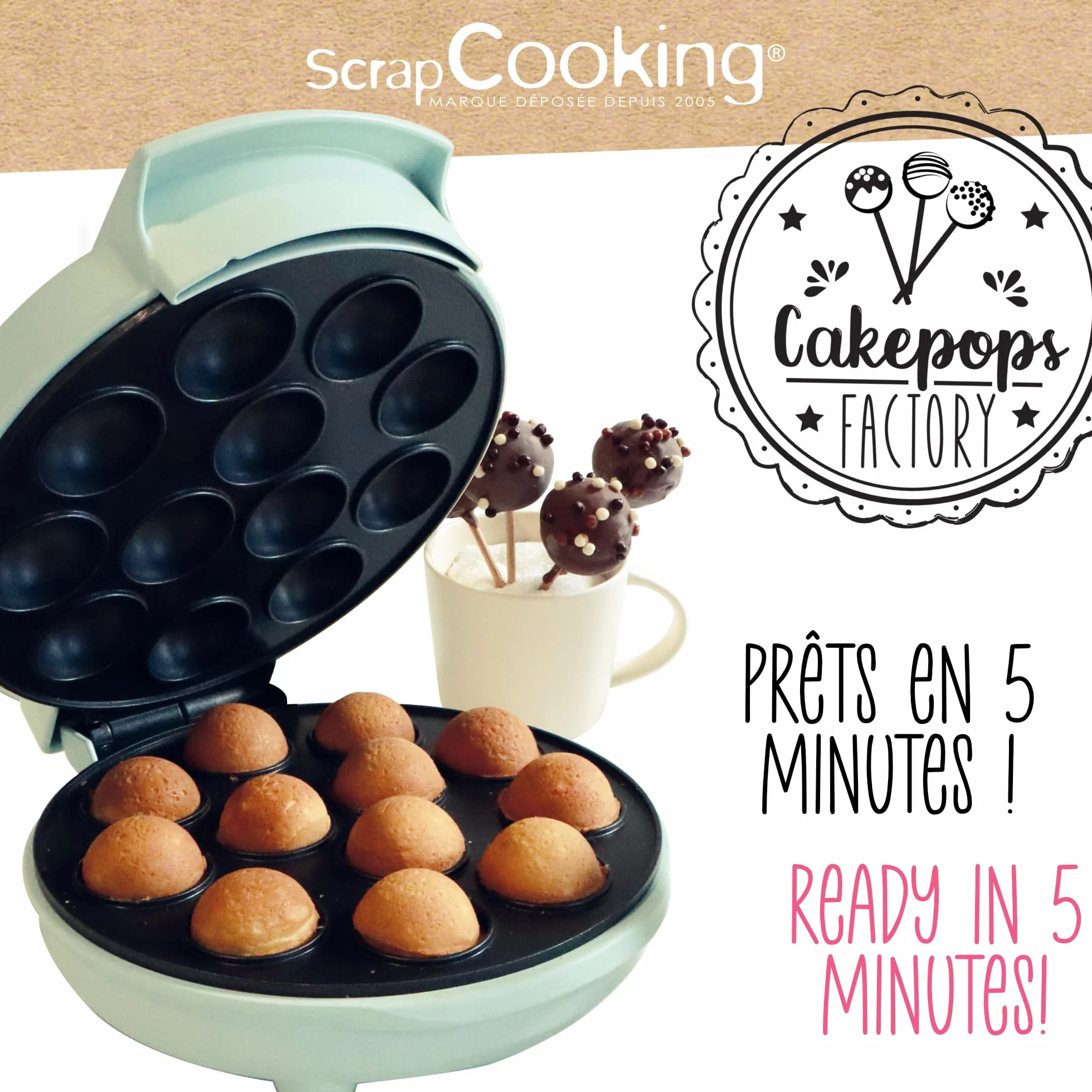 ScrapCooking - Macchina per Cakepops - Dispositivo Cake Pops Factory - Pronto in 5 minuti - Regalo Pasticceria Cucina Gustare - Ricetta Inclusa - 3893