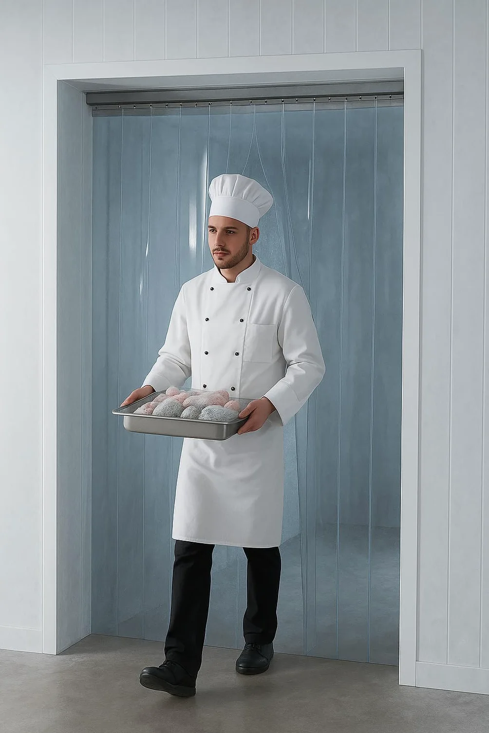 SCD Kit Tenda A Strisce PVC Super Polar 1m x 2m Per Celle Frigorifere E Congelatori Industriali - Strisce Trasparenti 200mm x 2mm Per Freezer, Magazzini E Macellerie