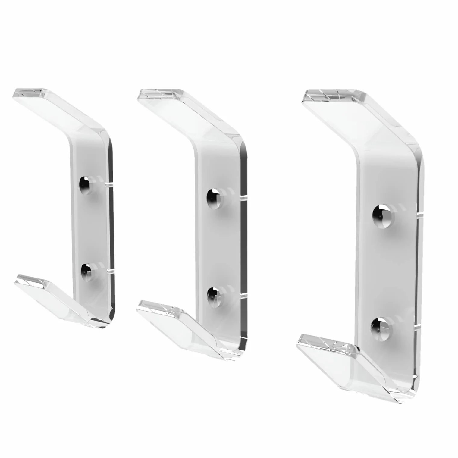 AGPLEX - Appendiabiti da Parete in vetro acrilico, Appendini da muro dal Design Moderno (3 Ganci)