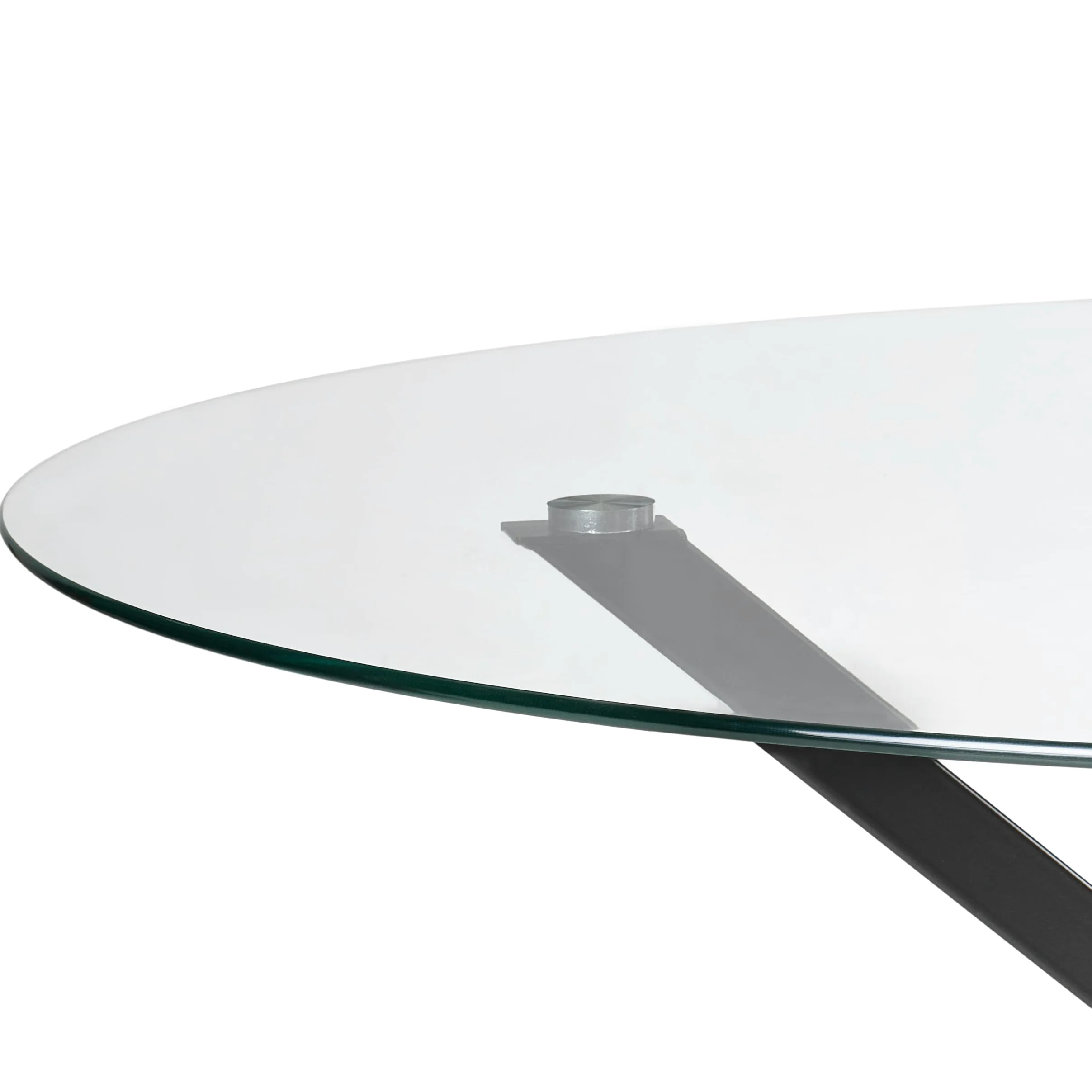Beliani Tavolo da pranzo rotondo Glamour ⌀120 cm Piano in vetro temperato Gambe d'accento Nero