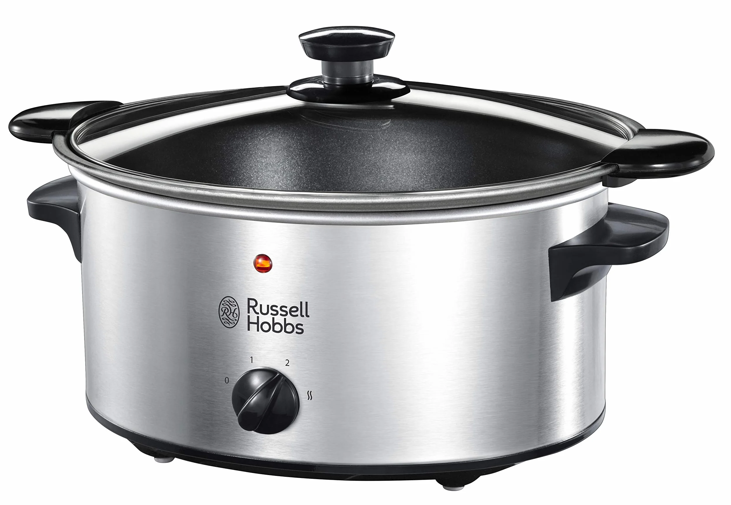 Russell Hobbs Slowcooker 22740-56, 3.5 L, 160 W, Acciaio Inox, Pentola Antiaderente removibile