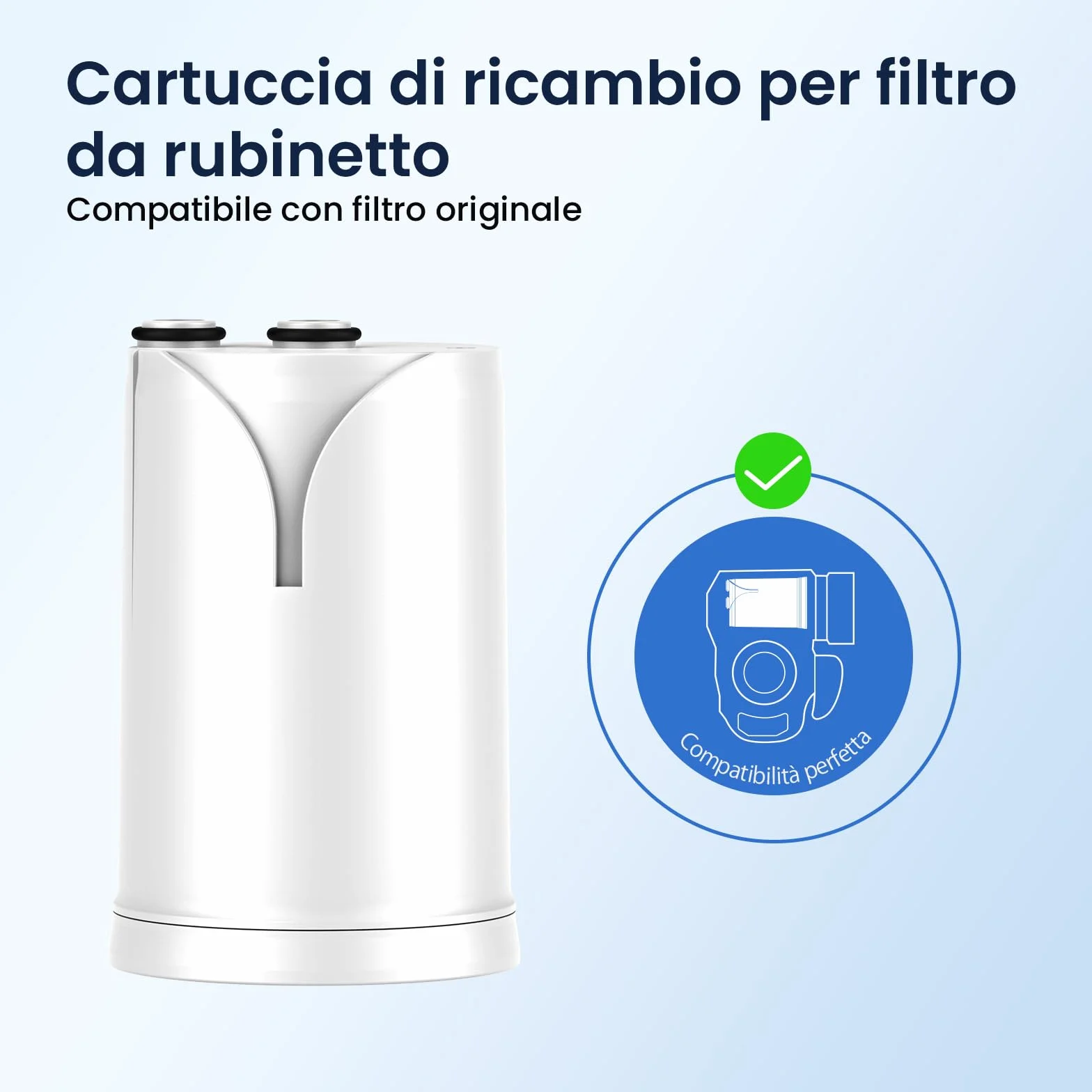 GLACIER FRESH Ultrafiltrazione Filtro acqua rubinetto ON TAP V-MF 600L 5 Stadi Riduce 99% batteri PFAS metalli cloro 0,01 µm 2 pezzi