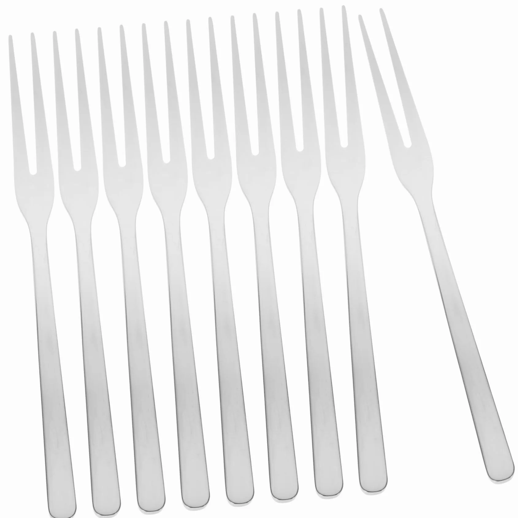 8 pezzi Forchettine da Dessert in Acciaio Inox Denti Forchette Piccole per Antipasti Frutta e Insalata Design Elegante e Resistente Riutilizzabili per Famiglie e Eventi