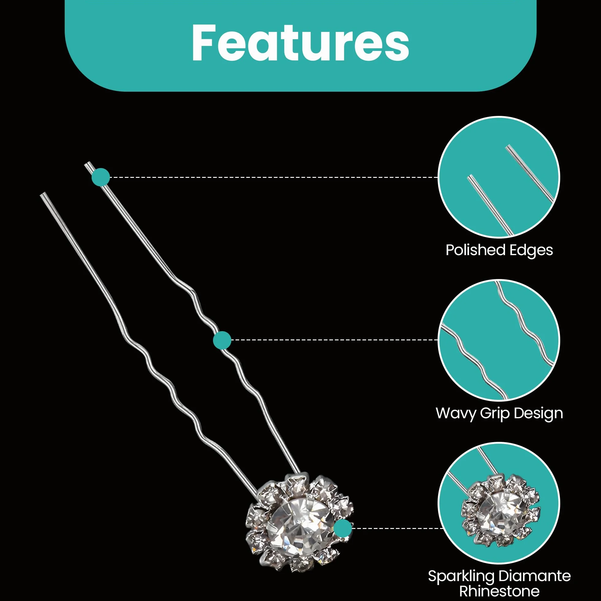 Swarovski Cristallo Fermagli Motivo a Fiori Acciaio Inox Placcato Argento Trasparente 20pcs