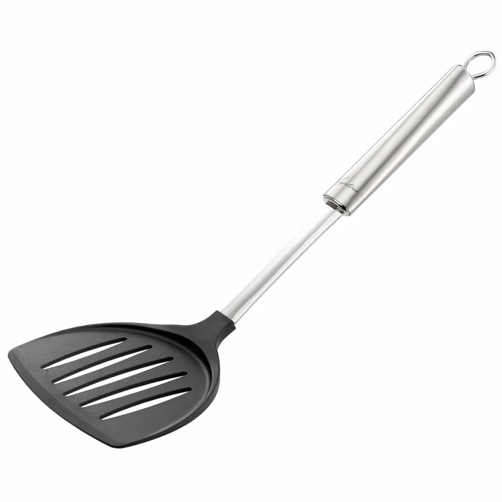Lagostina - Cucinieri, Paletta Grande con Gancio e Manico Ergonomico, Acciaio Inossidabile e Nylon, 34 cm