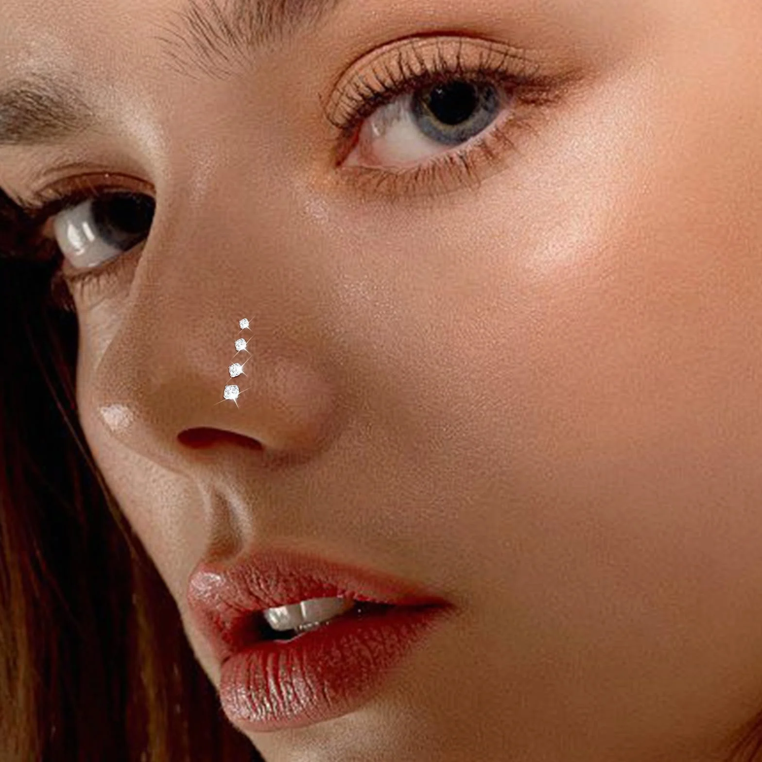 AceFun Piercing naso titanio G23 acciaio 1.5mm 2mm 2.5mm 3mm diamante forma L Screw uncino 1 pezzi gioielli con zirconi