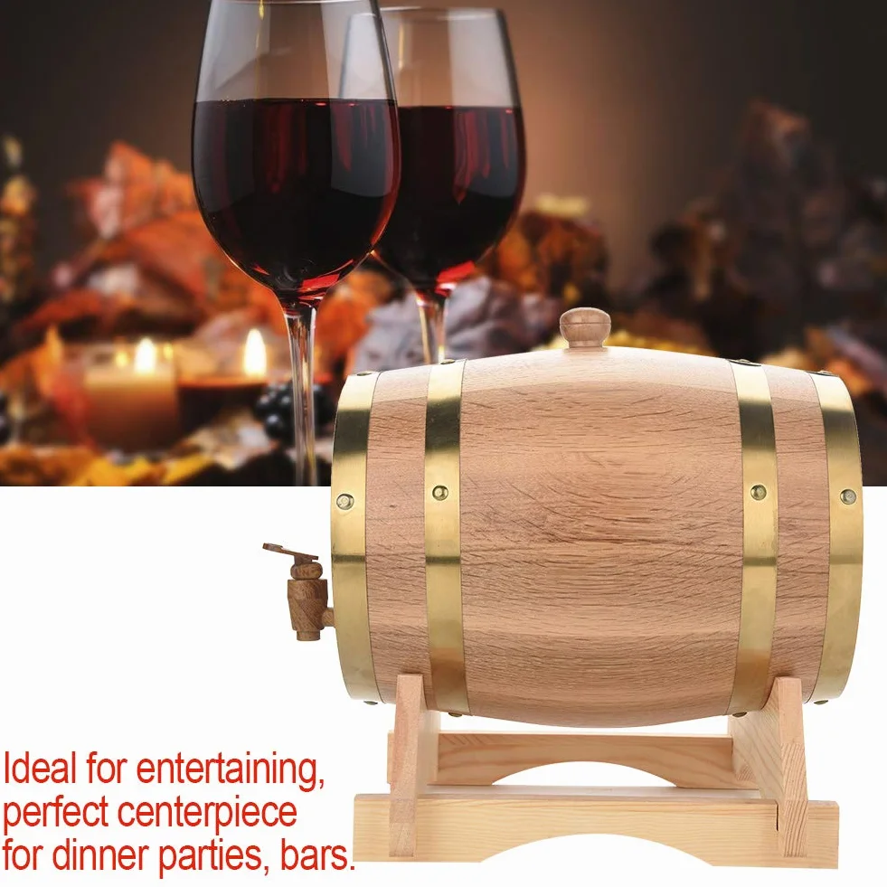 Ejoyous Botte di Legno di Rovere Personalizzata con Incisione del Nome, Idea Regalo di Compleanno, per Whisky o Vino, 5L