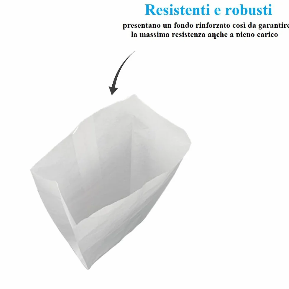 Palucart 1000 Sacchetti di Carta per Alimenti colore Bianco, misura 14x30 cm, Buste in carta Kraft per Trasporto di Cibi e Oggetti - M