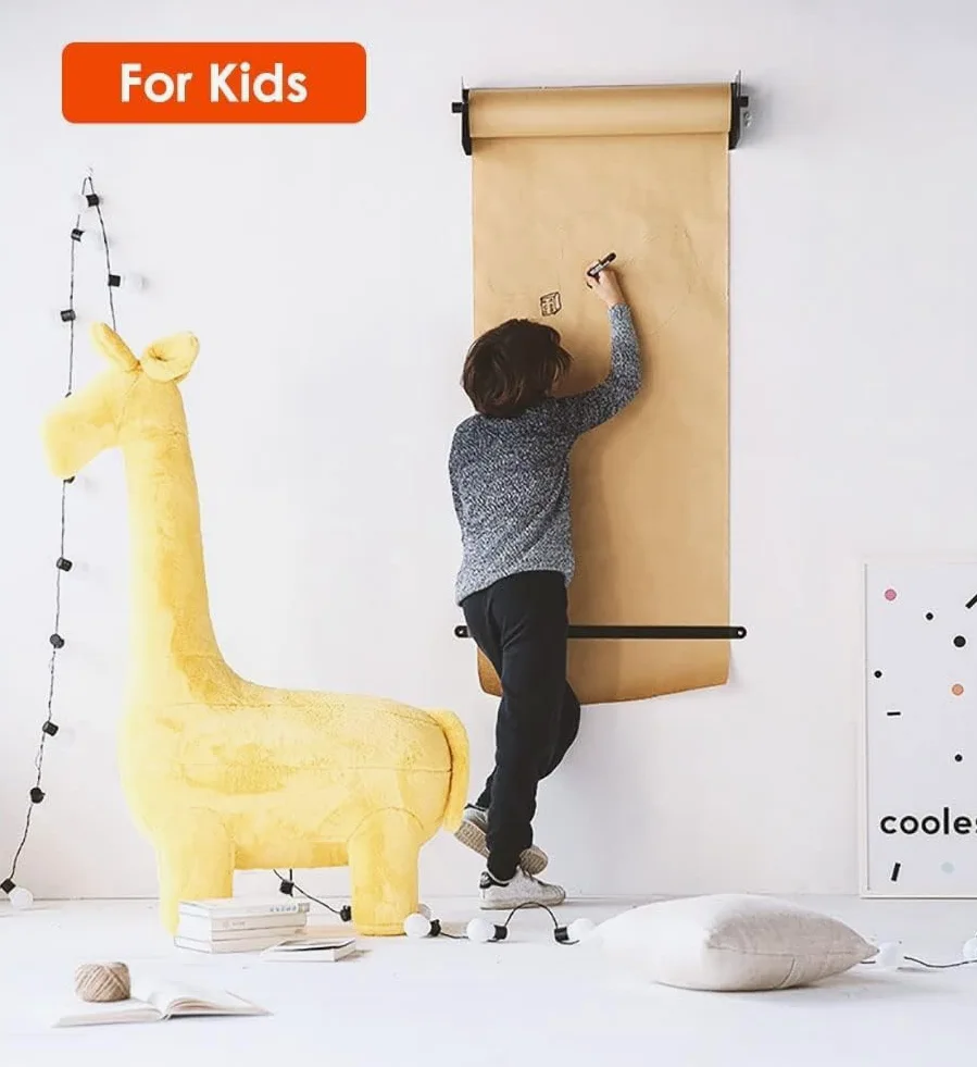 Espositore per Rotoli di Carta Kraft, per Bambini e Adulti, Dispenser di Post-it a Parete, Decorazione per la Cucina della cameretta dei Bambini.(37 cm/14,6 Pollici di Larghezza)