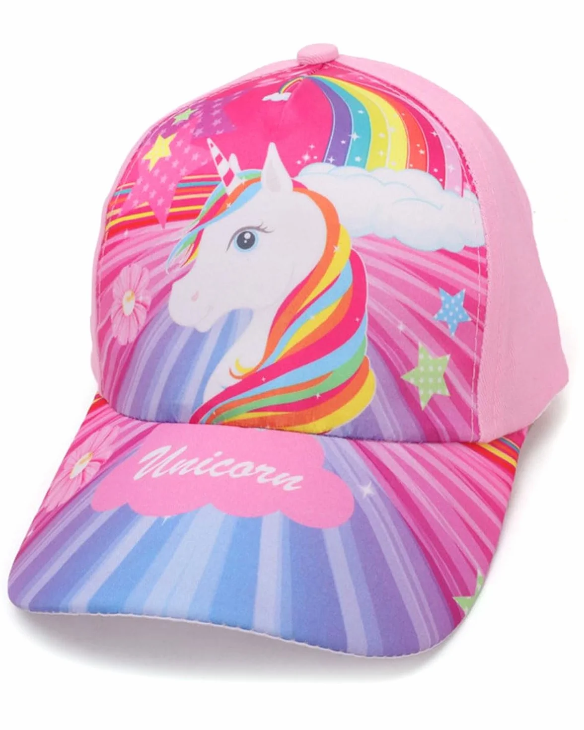 1 PCS Berretto da Baseball per Ragazze Berretto da Camionista per Bambini in Cotone Berretto con Snapback, Unicorno Rosa colorato