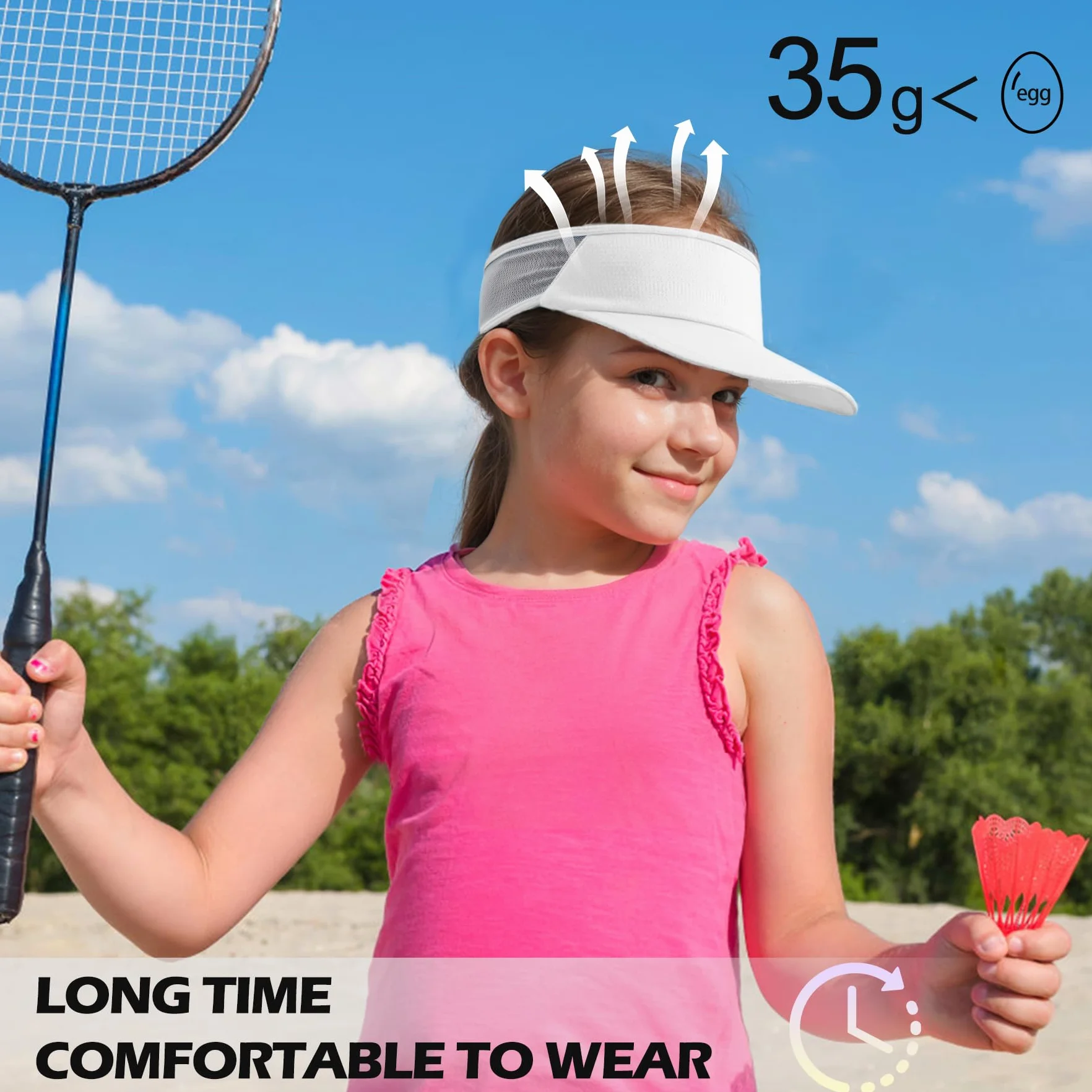 Sukeen Cappellino da donna UV protezione visiera parasole bambini 5-12 anni asciugatura rapida elastico traspirante
