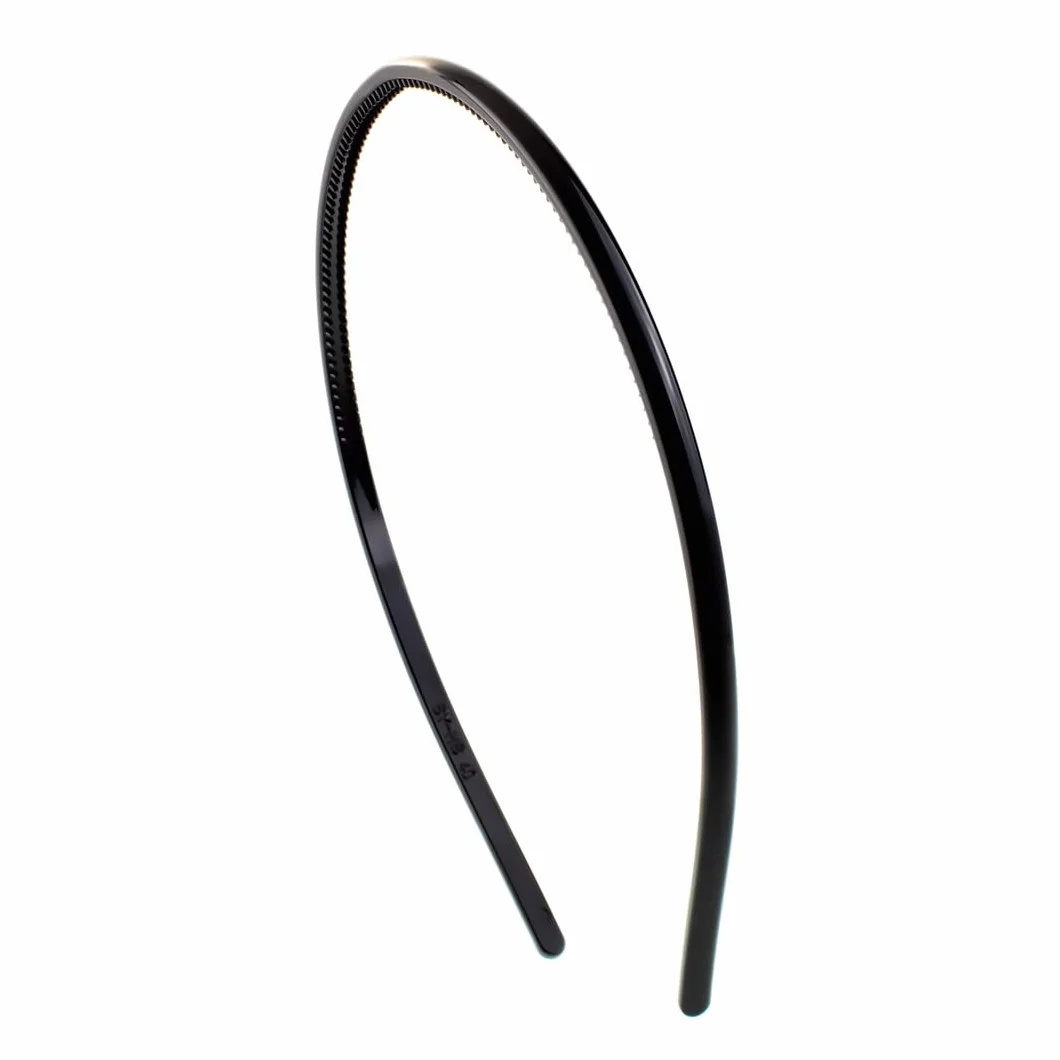 Cerchietto per capelli nero classico 0,5 cm plastica flessibile sottile