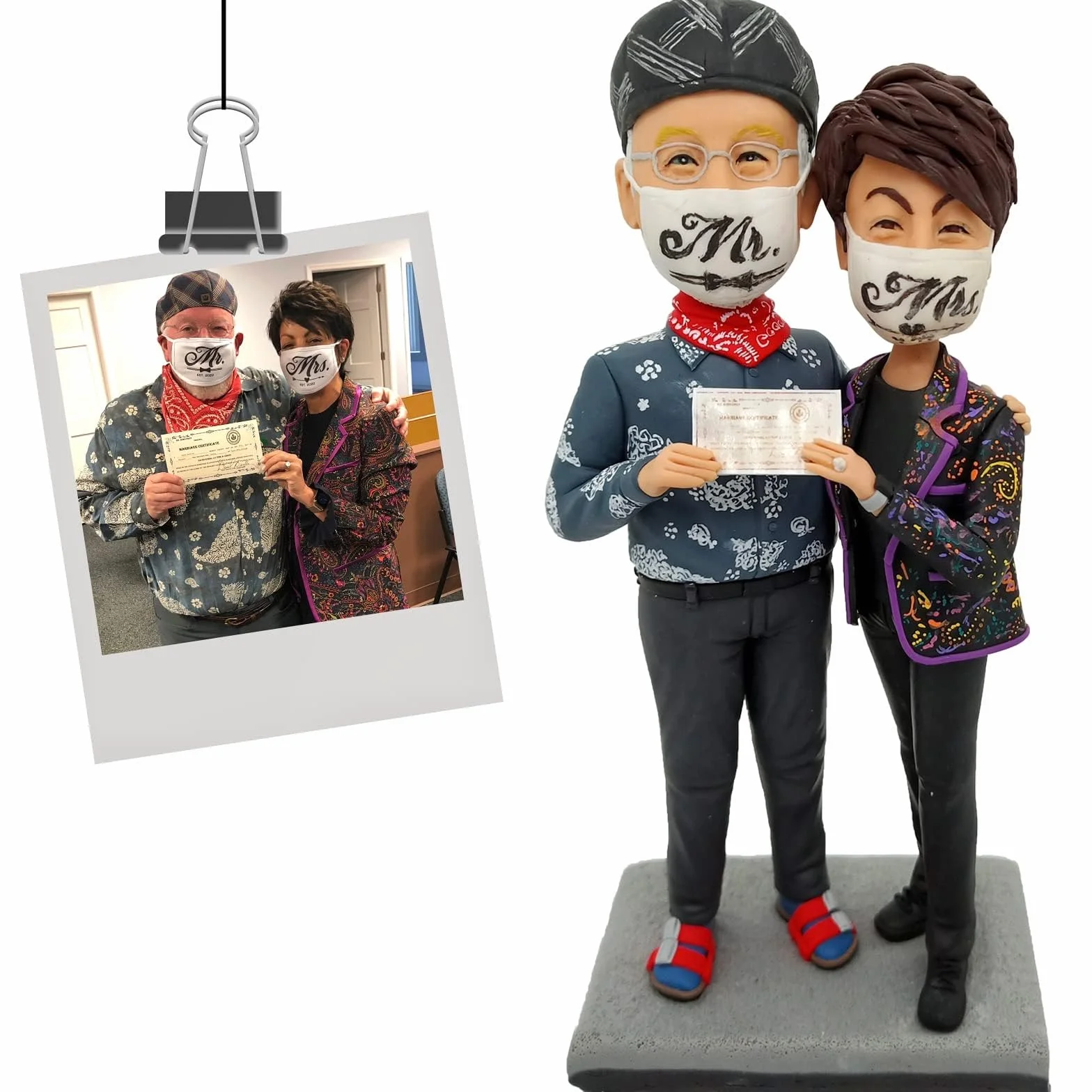 Statuetta Bobblehead Personalizzata - Bobble Head Regalo Con Foto Reale - Ornamento Da Tavolo per San Valentino, Natale, Compleanno, Matrimoni