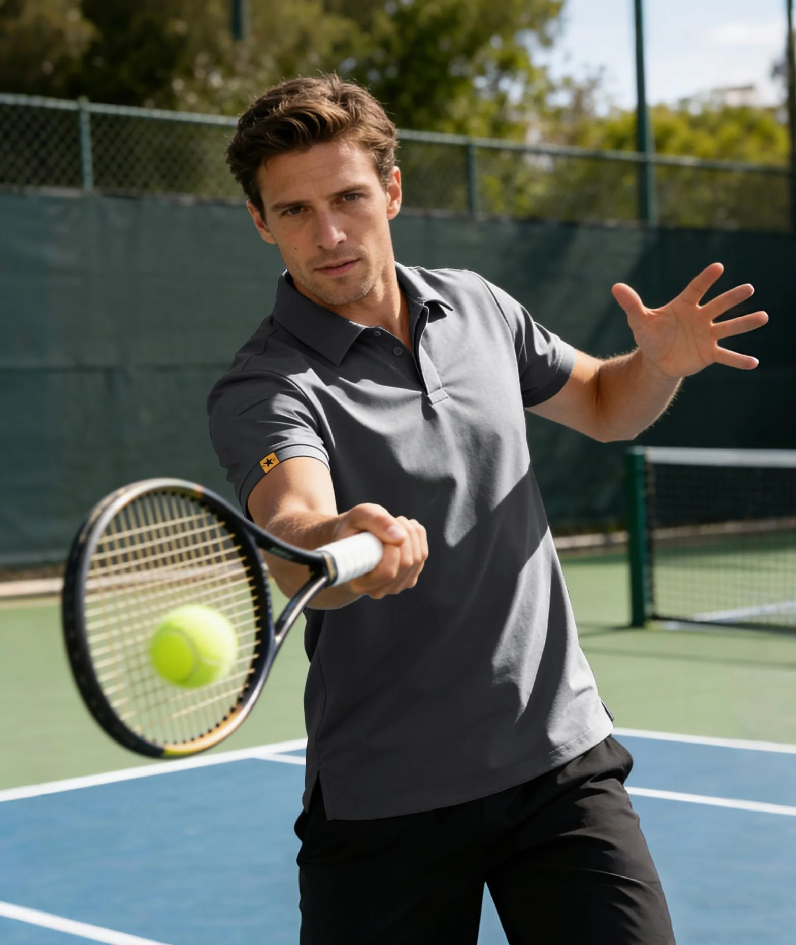 JACKETOWN Polo Shirt Uomo Manica Corta Asciugatura Rapida Traspirante Tennis Golf Regular Fit
