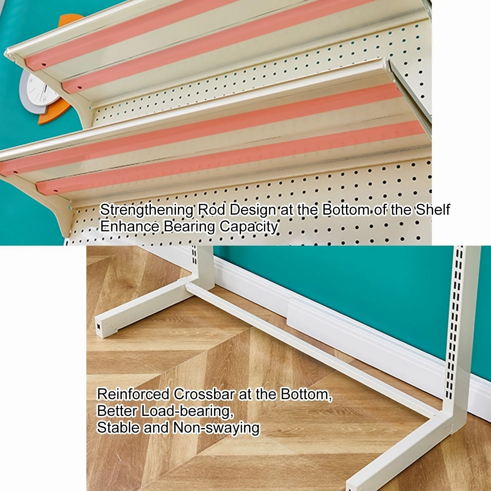 Pegboard da Scrivania, Ripiani Regolabili in Altezza, Pannello Porta Attrezzi Autoportanti, Pannello Forato Metallo, Pannello Portautensili Grandi(Grigio,106x186cm/41.7 * 73in)