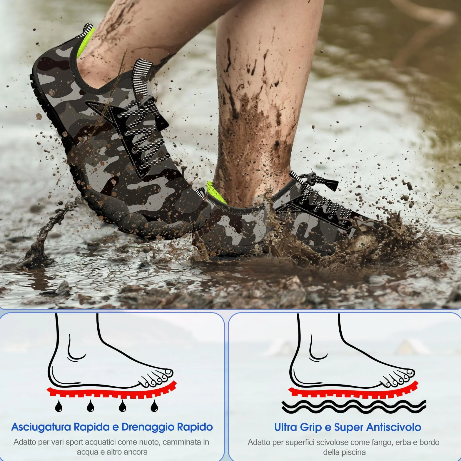 Crova Scarpe da Immersione Bambini Antiscivolo da Spiaggia Surf