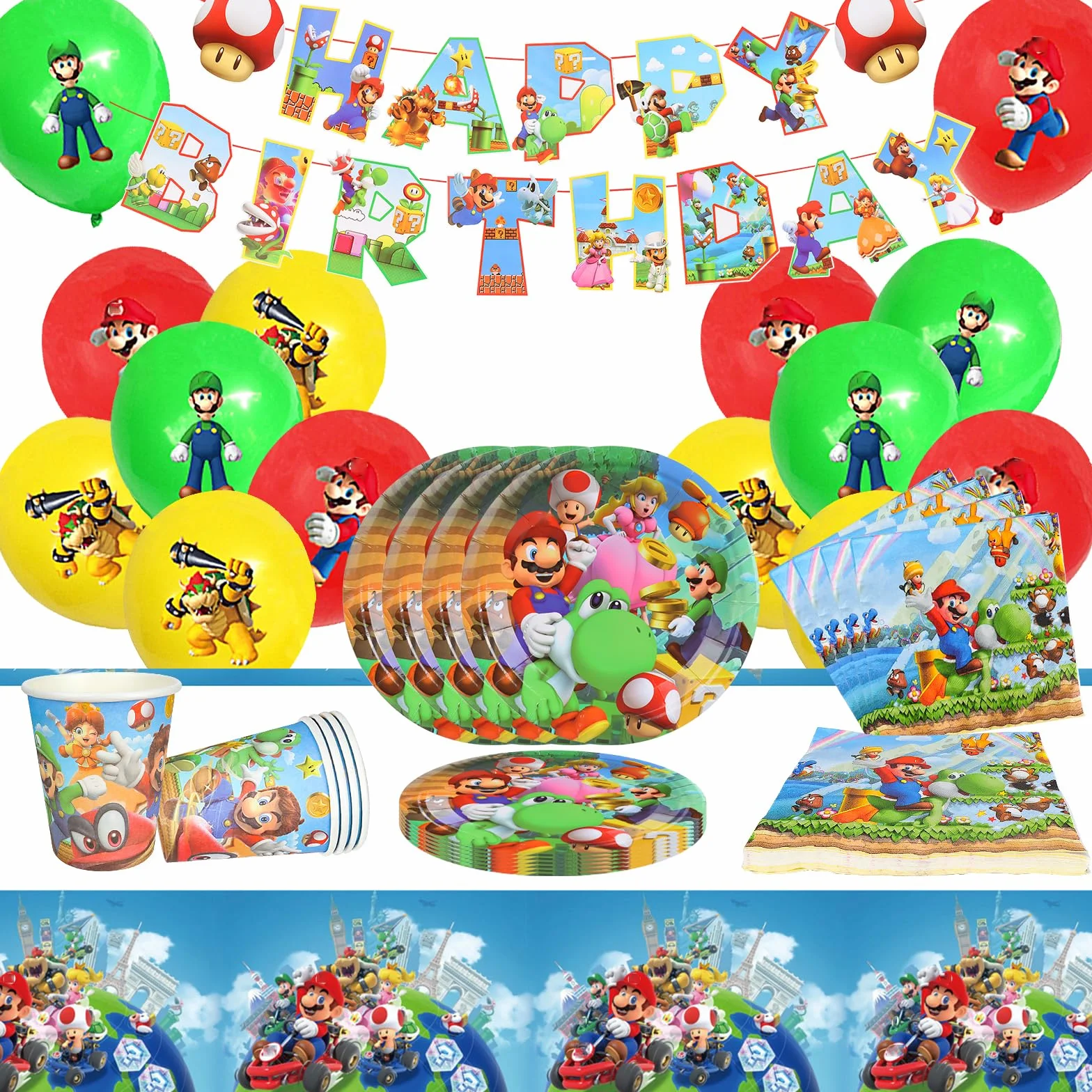 Stoviglie Festa 57pcs Stoviglie Compleanno 10 Porzioni