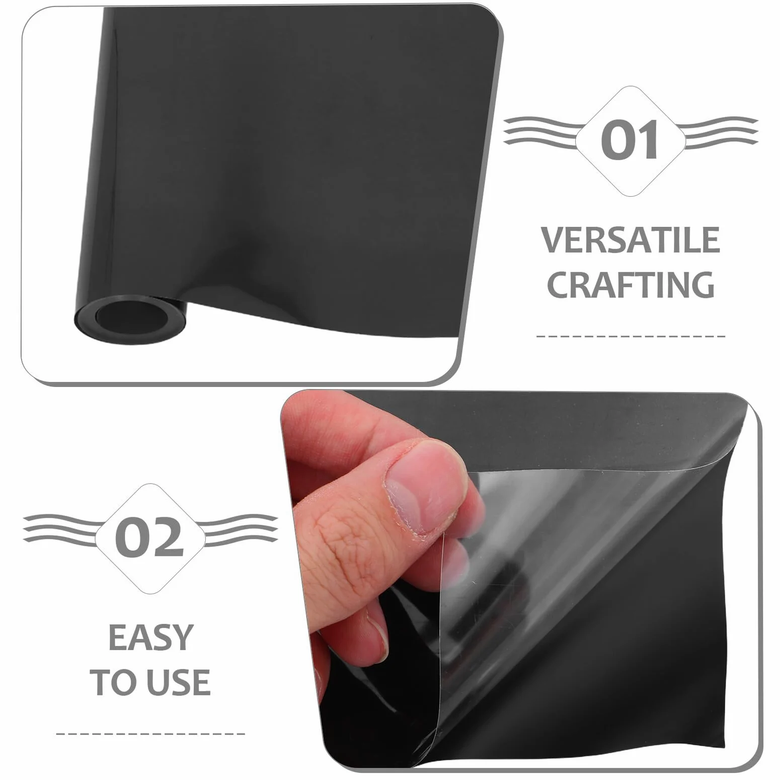 Anneome Vinile Htv Nero Opaco per Trasferimento Termico, Film in Pet+pu Facile da Tagliare, Compatibile Tessuti e Vetro per Progetti Artistici e Abbigliamento