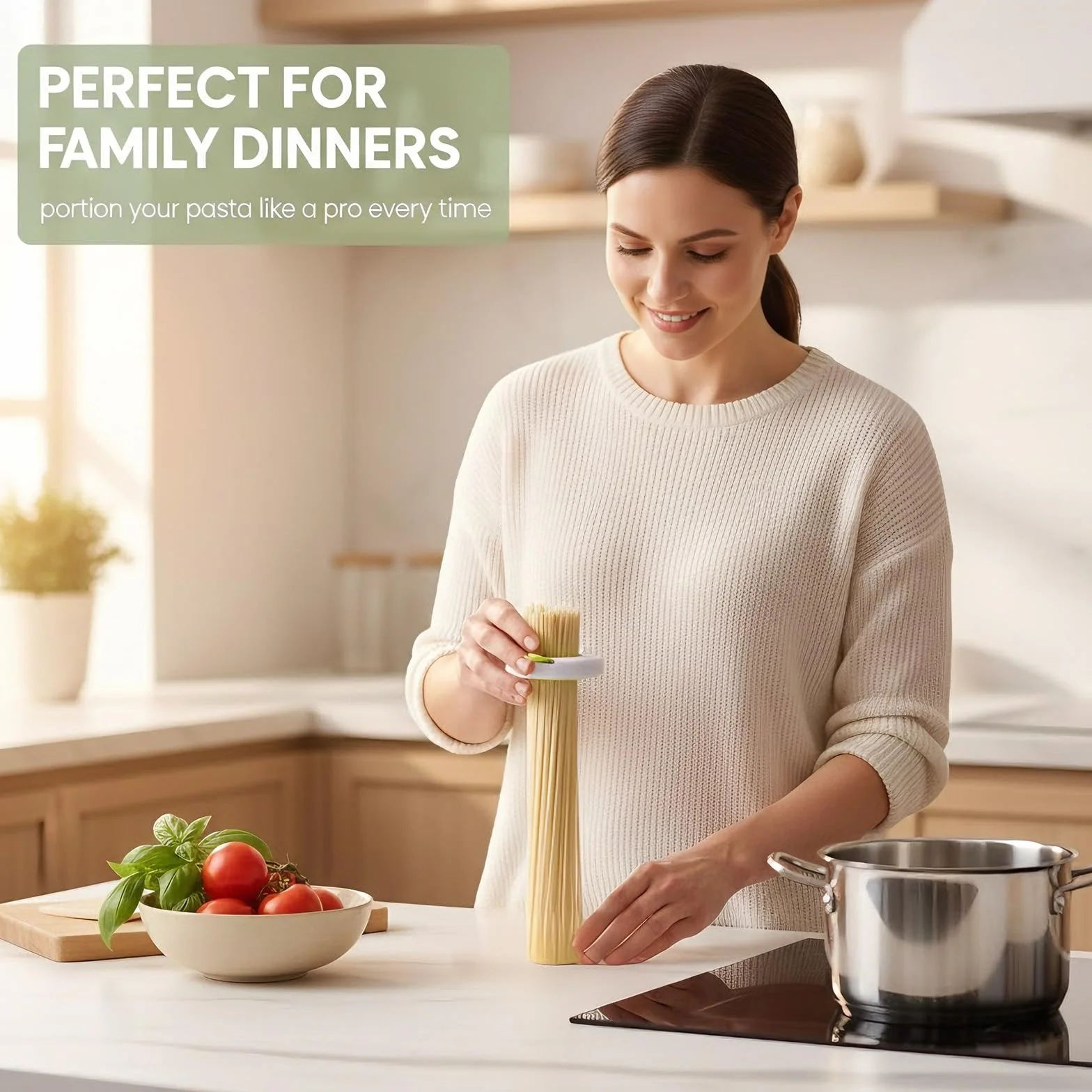 Dosaspaghetti a 4 Fori - Misuratore di Spaghetti per Controllo Porzioni - Gadget Cucina Pratico - Ideale per Pasta in Porzioni Perfette
