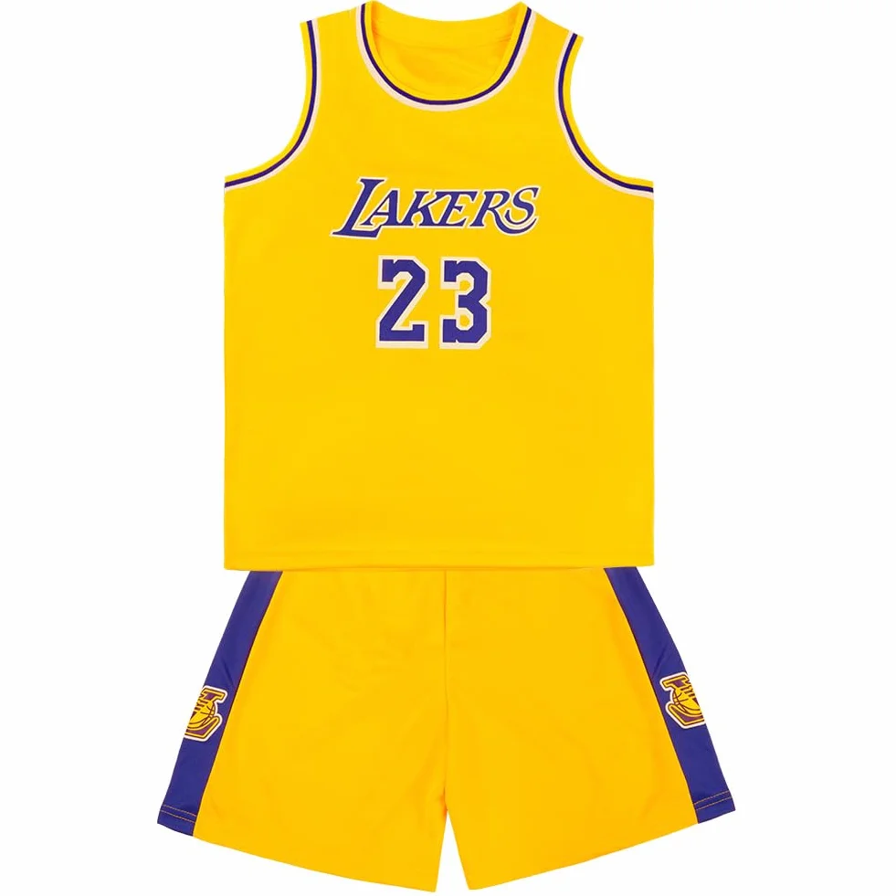 Completo Basket Bambino, 2 Pezzi Senza Maniche Maglia Basket Bambino, Magliette e Pantaloncini da Basket, Completo Pallacanestro Ragazzo