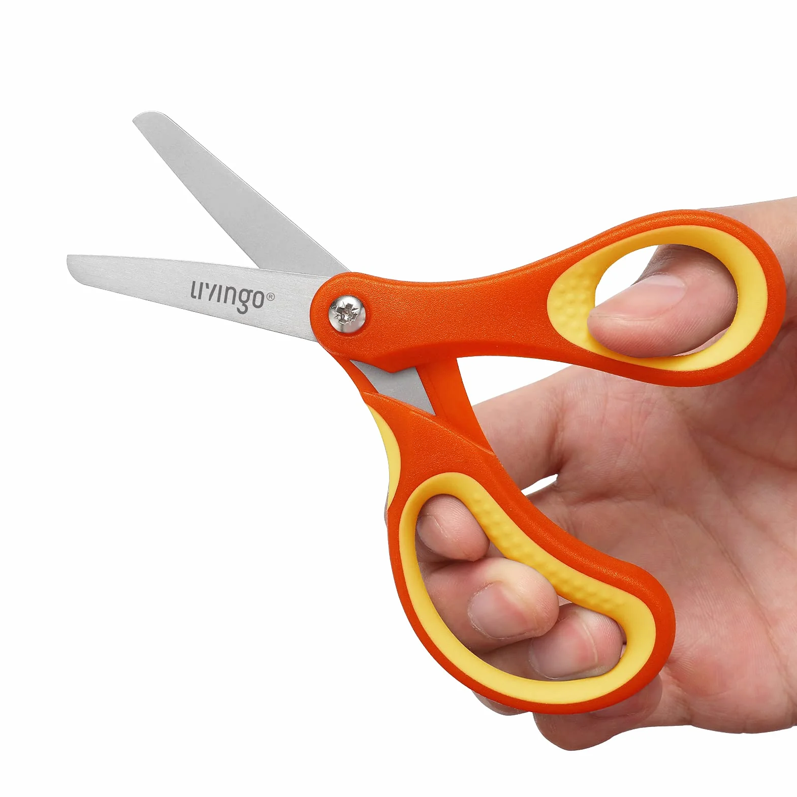 Forbici per Bambini 12,7 cm Acciaio Inossidabile Punta Arrotondata 3 Pezzi Arancione Giallo Blu