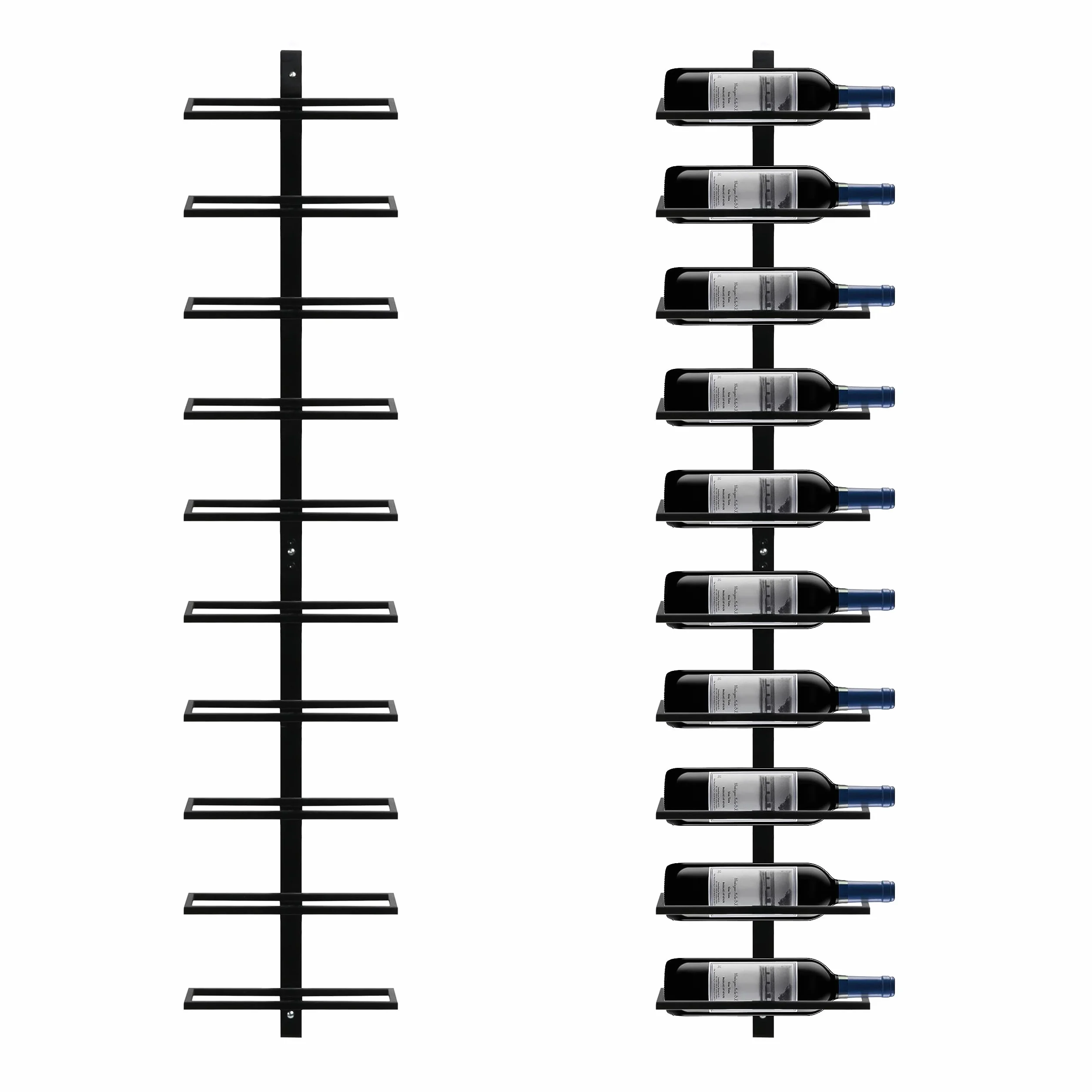 Yaheetech Portabottiglie da Parete per 10 Bottiglie in Metallo 126 cm Scaffale Vini