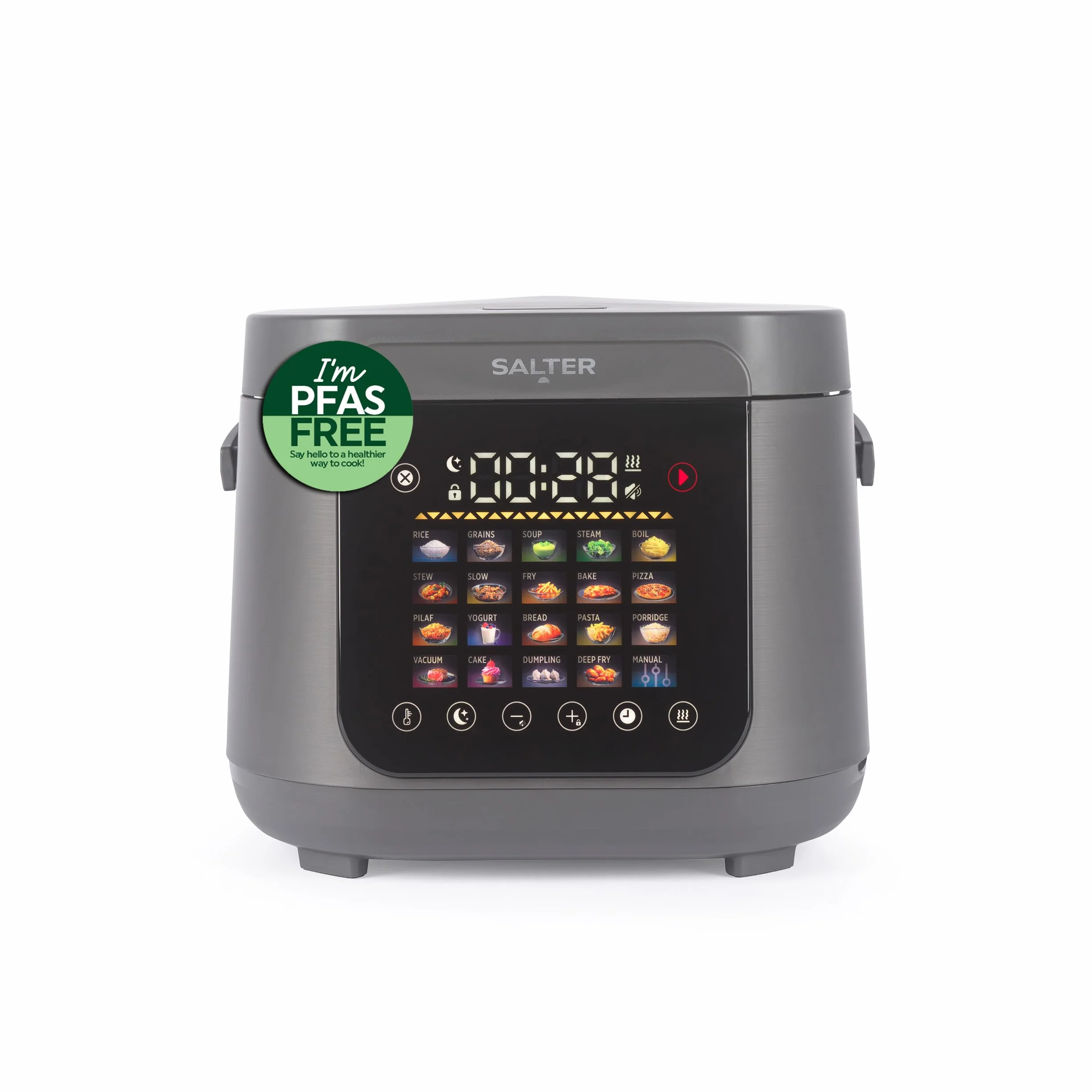 Salter Multicooker 5 Litri 20 Programmi Mantieni Caldo 12 Ore Rivestimento Antiaderente Senza PFAS 860W