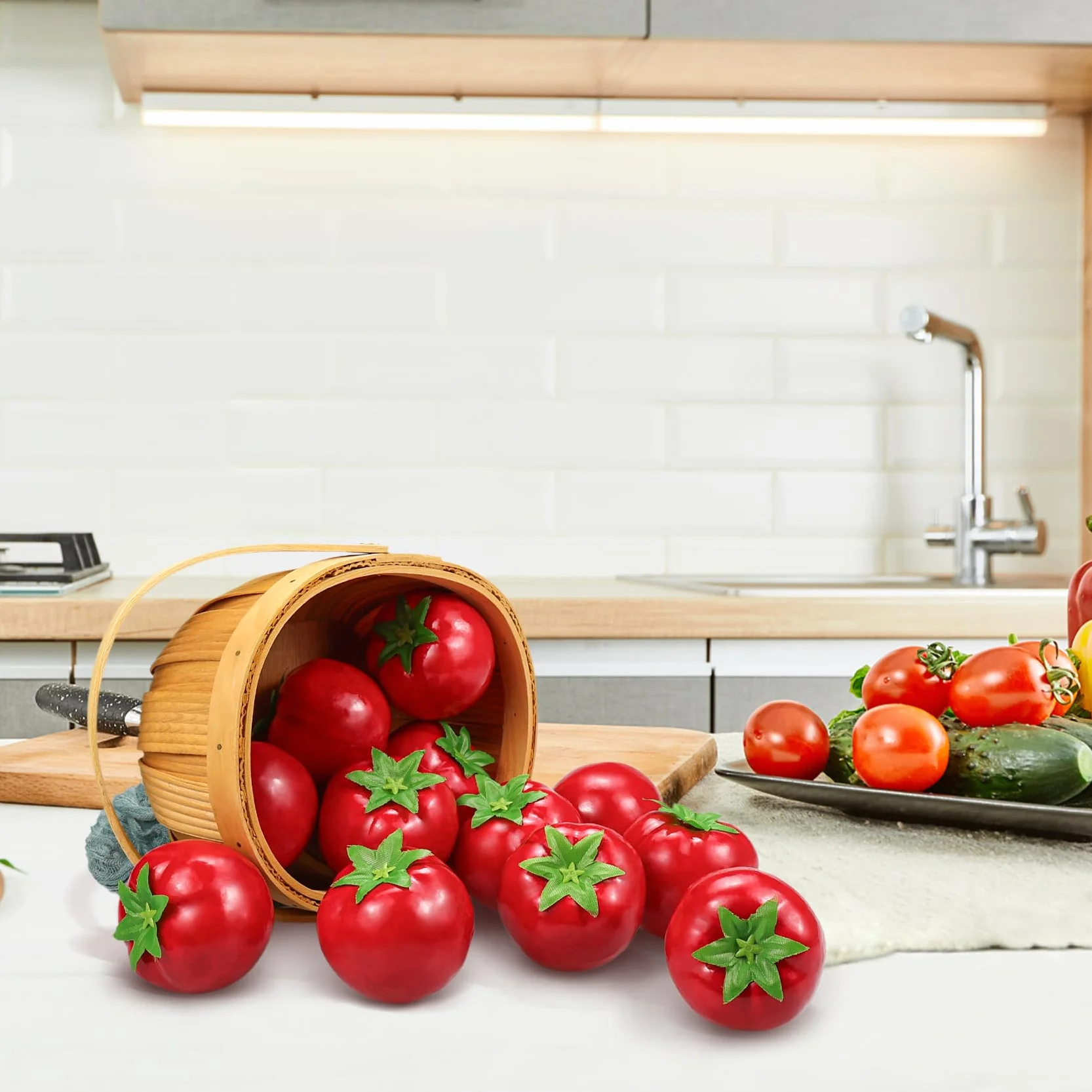 Pomodori artificiali 15 pezzi decorazione verdure artificiali casa feste Natale