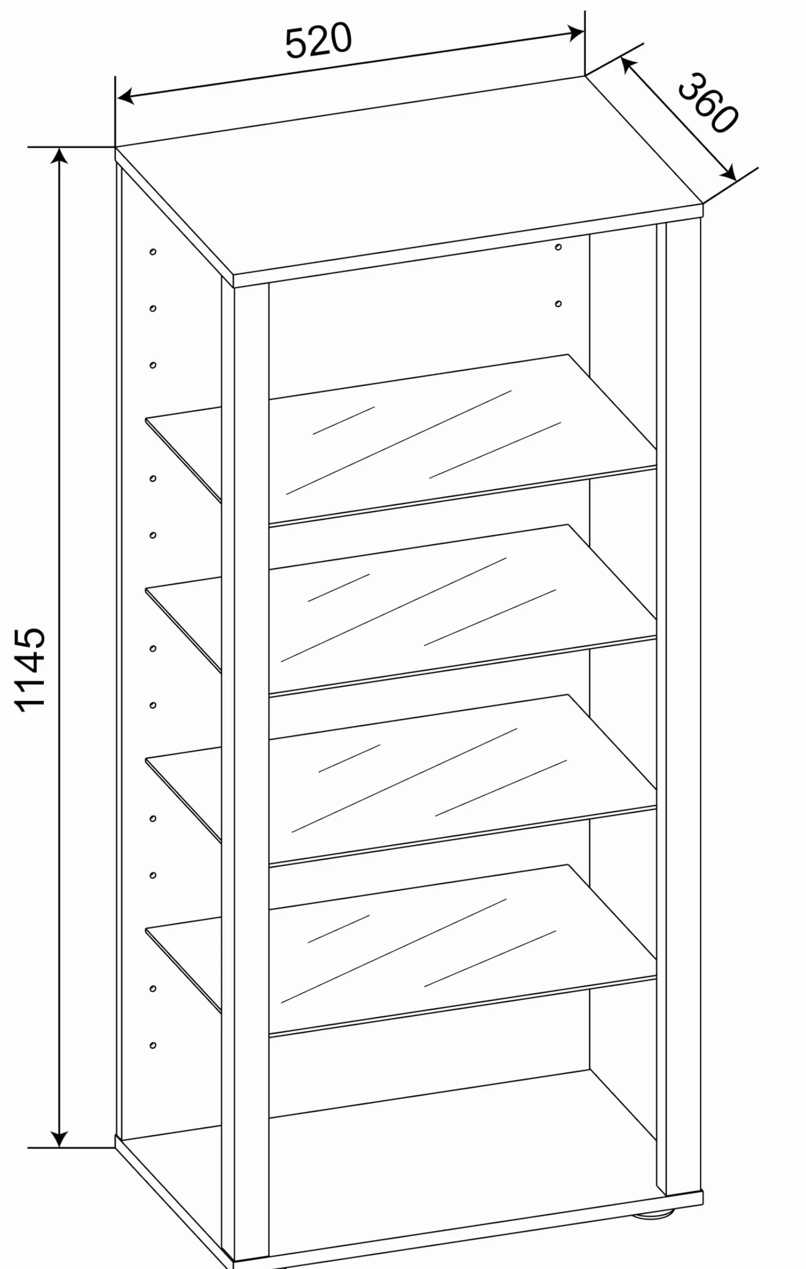 VCM Vetrina in vetro in piedi | vetrina con vetro di sicurezza ESG | Dimensioni ca. 115 x 52 x 35 cm (altezza x larghezza x profondità) | Moderno e salvaspazio | Armadio vetrina – Glasol LLL