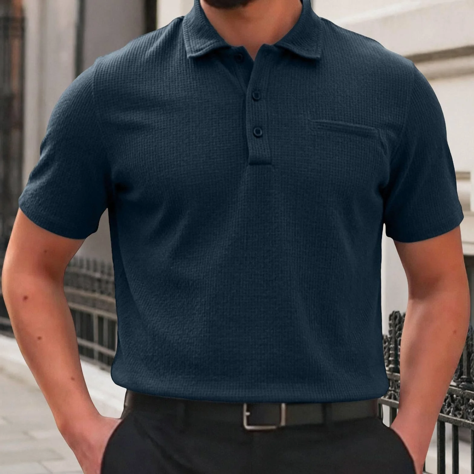 Polo Uomo Breeze Elastico Asciugatura Rapida Maniche Corte Golf Tempo Libero