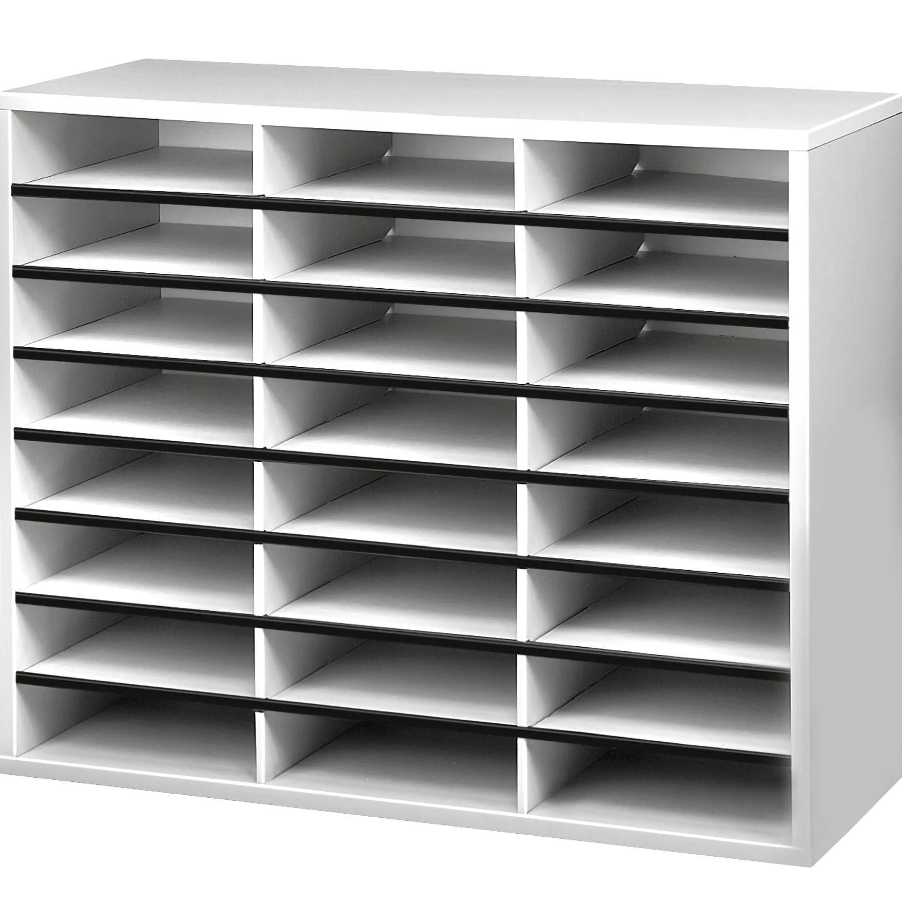 Fellowes Organizer Scrivania 24 Scomparti in Legno, per Posta, Lettere e Documenti, in Solida Melammina e Fibra di Legno, Colore Bianco