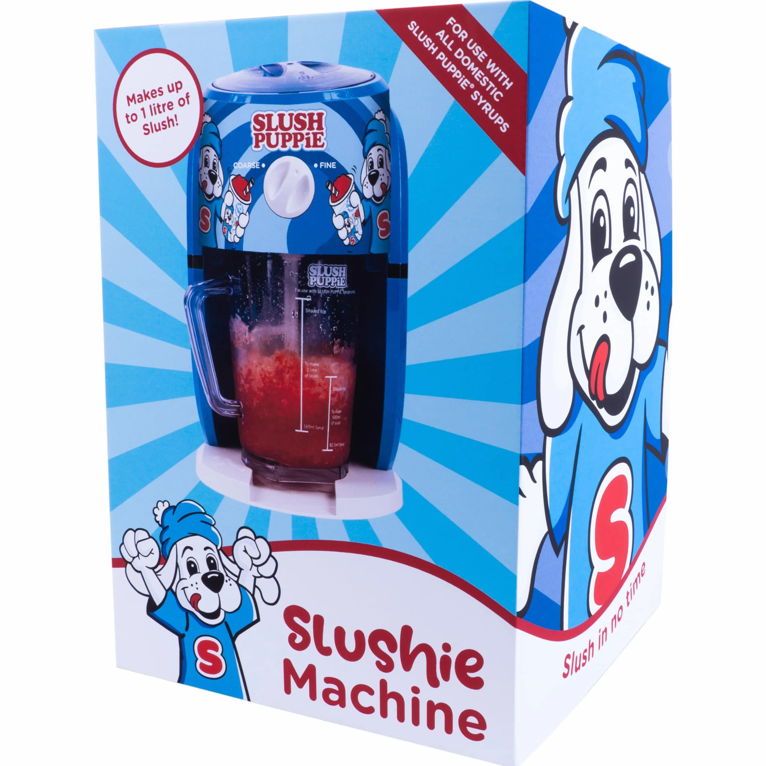 Slush Puppie Snow Cone Machine. Rasoio per ghiaccio Slushy Maker Produce fino a 1 litro di delizioso cucciolo di melma in pochi minuti. Prodotto con licenza ufficiale Slush Puppie da Fizz Creations.