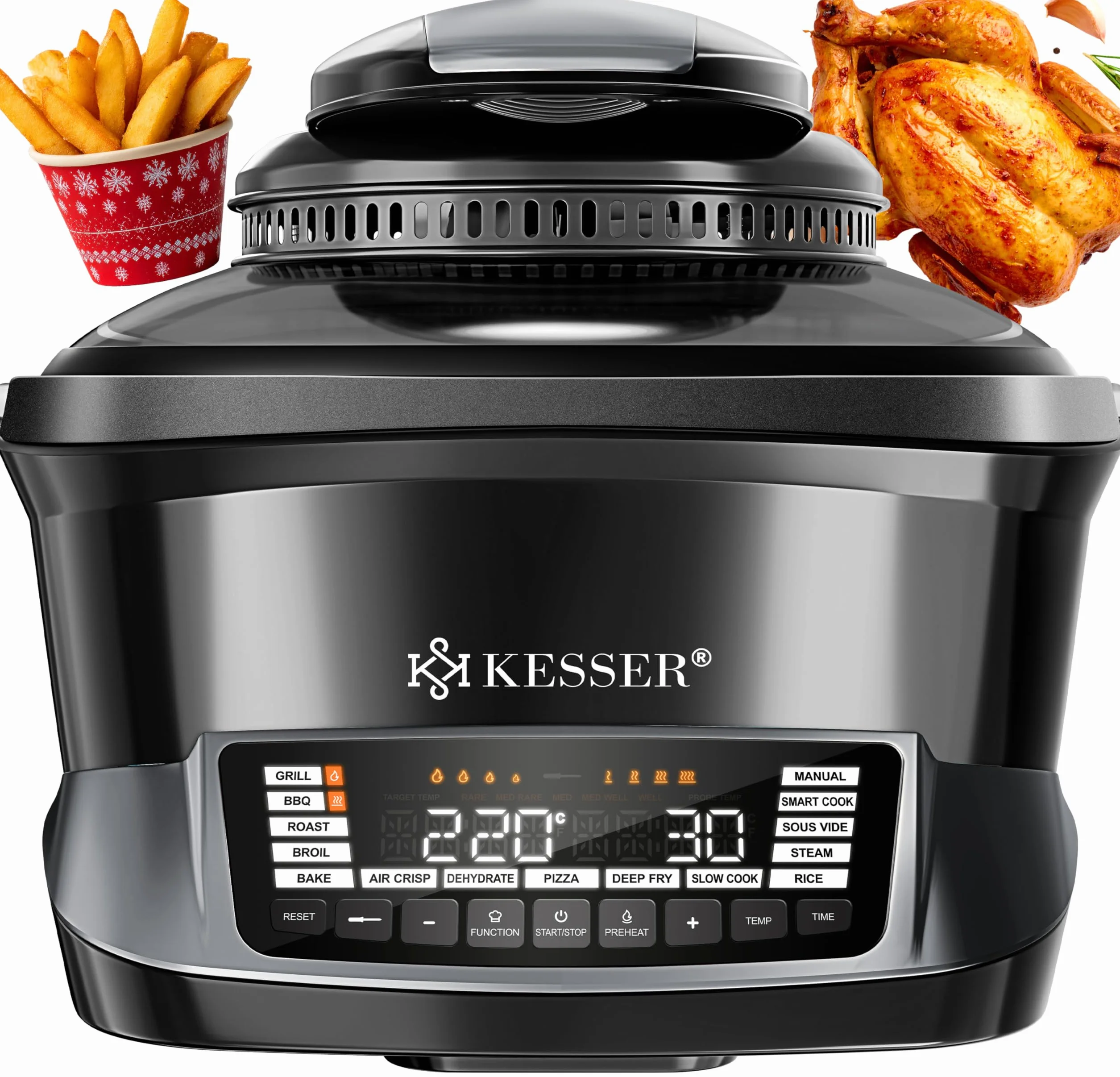 KESSER Fornello multicooker con friggitrice ad aria calda 8L 16 programmi
