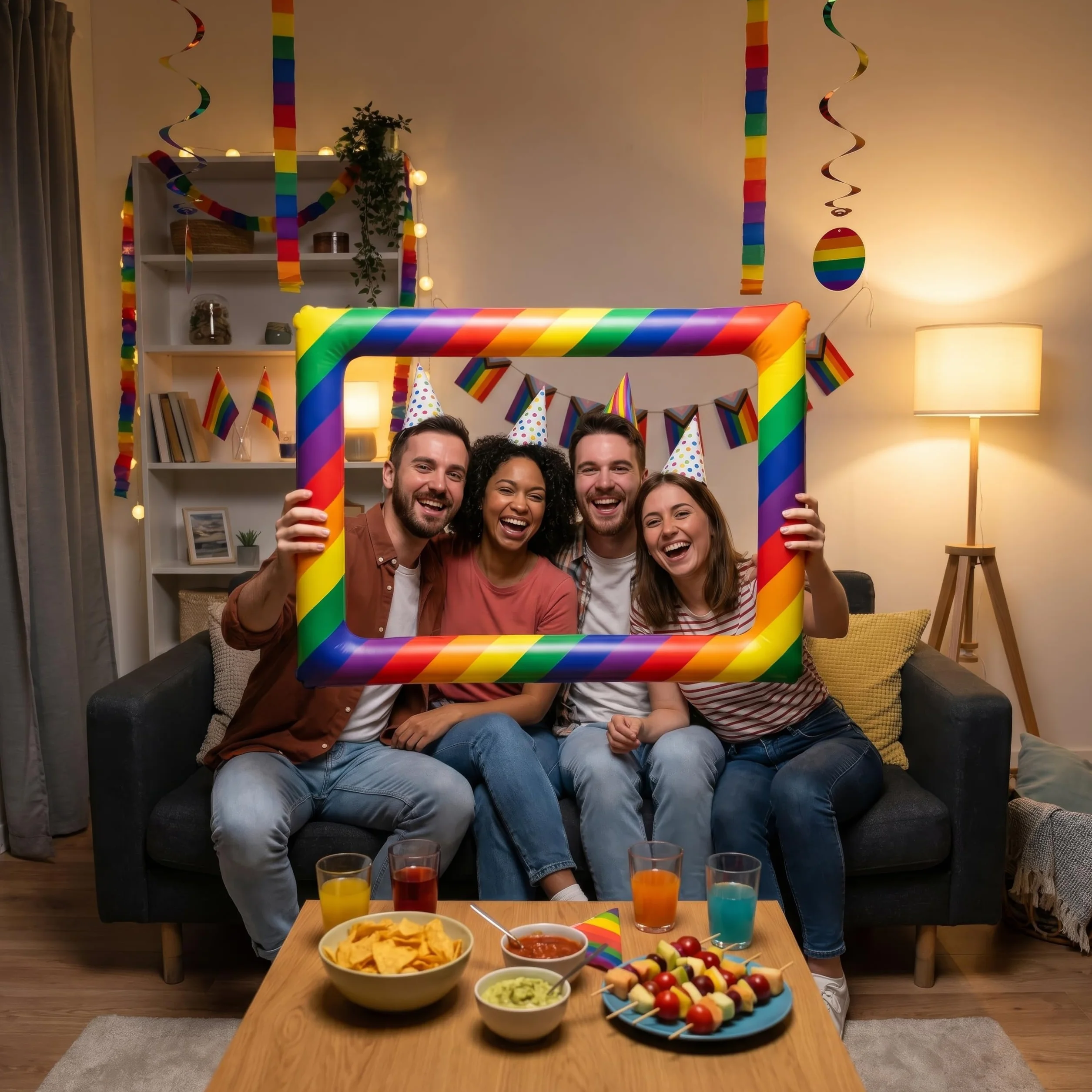 Henbrandt Gonfiabile Cornice per Selfie Arcobaleno Gay Pride Feste
