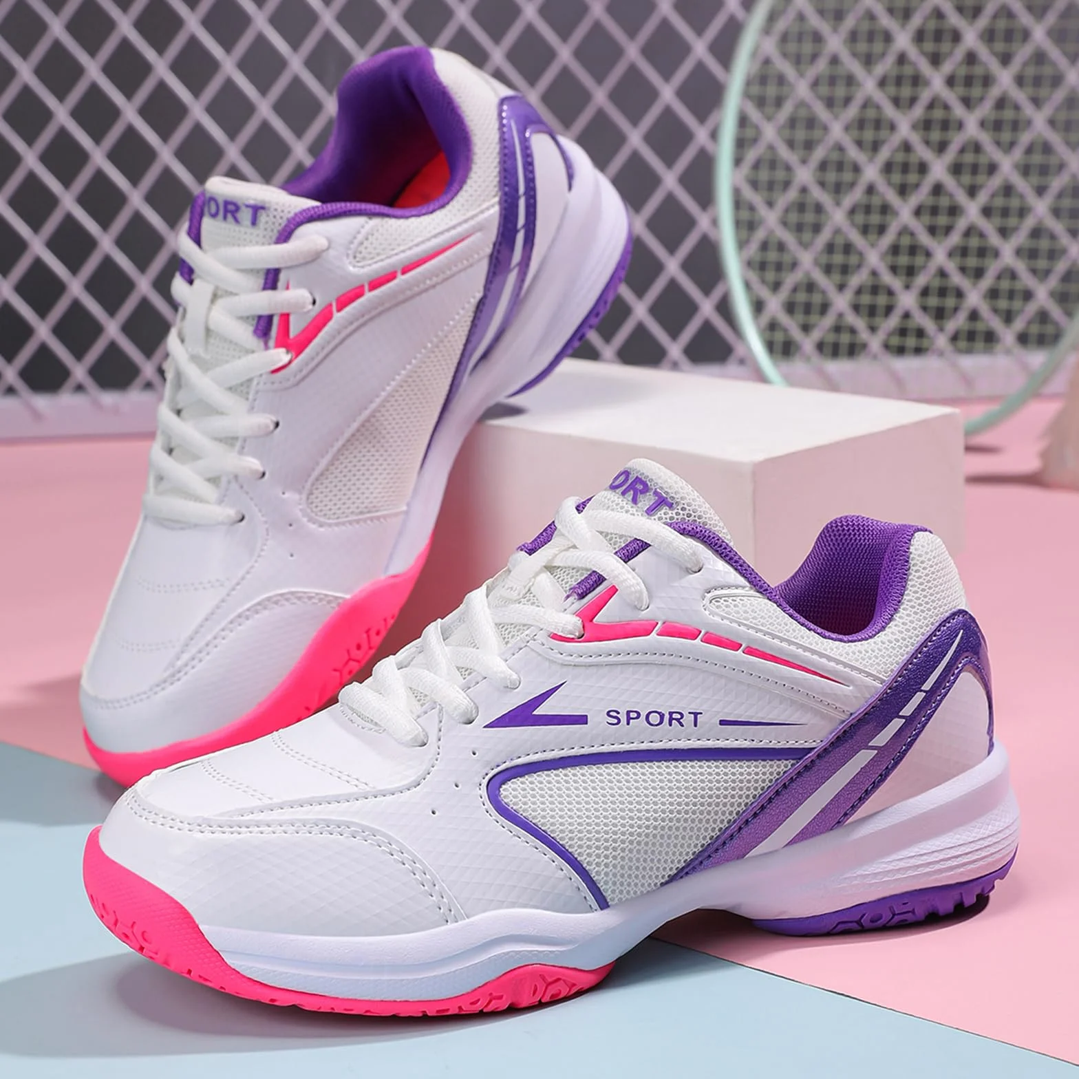 Scarpe da Badminton Uomo Donna Pallavolo Tennis Leggere Traspiranti