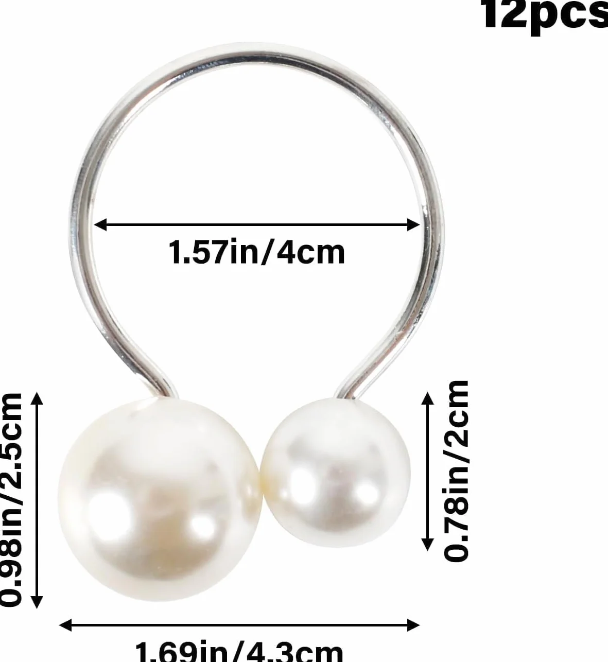 12PCS Anelli per Tovaglioli di Perle Portatovaglioli con Perline Fibbia Tovagliolo Argento per Decorazione da Tavolo Feste Natale San Valentino Matrimonio Compleanno