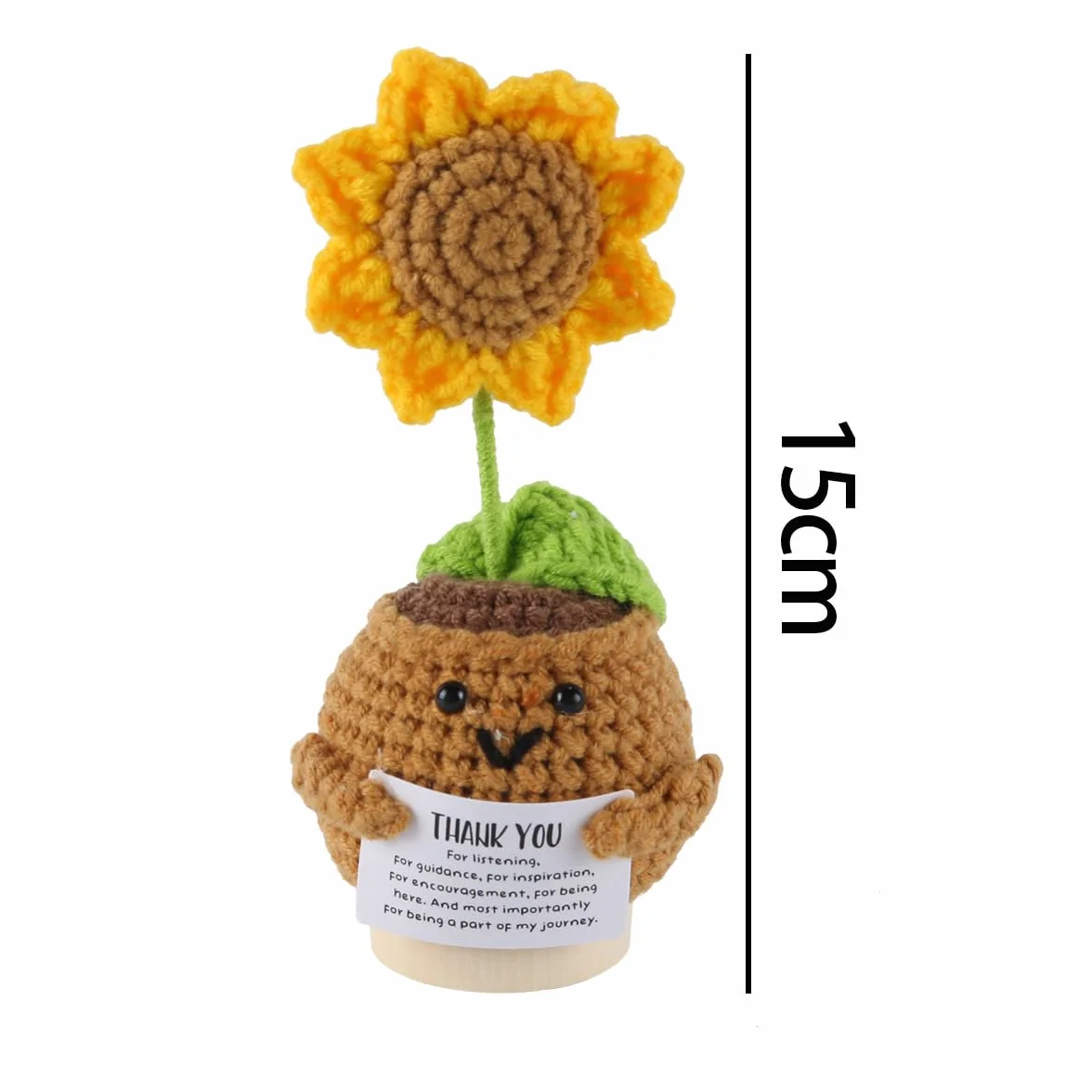 Bambola di girasole fatta a mano all'uncinetto Regalo di ringraziamento per insegnanti, uomini e donne. Regalo di laurea unico per Natale e compleanno, da parte degli studenti.