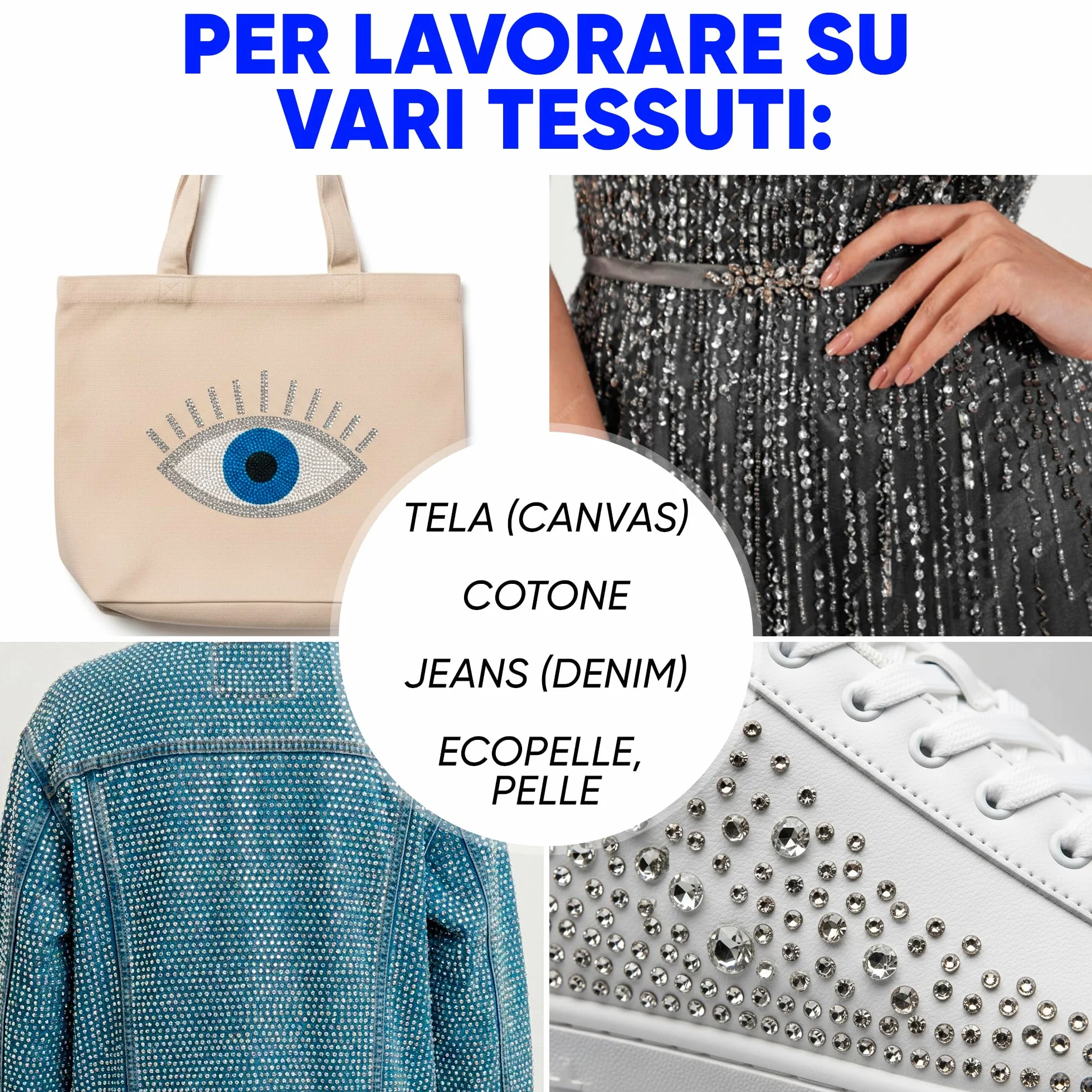 Colla per Strass Tessuti 80 ml – Trasparente Fabric Glue per Perle, Glitter