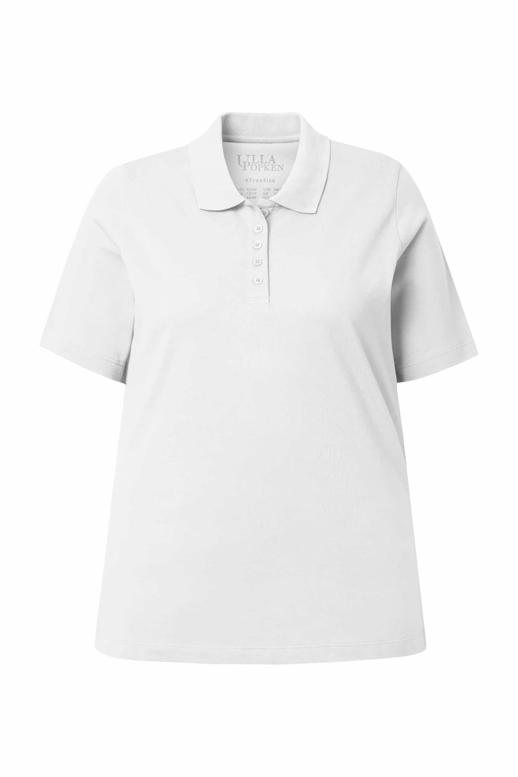 Ulla Popken Poloshirt, Längere Knopfleiste, Polokragen, Halbarm Maglietta Donna