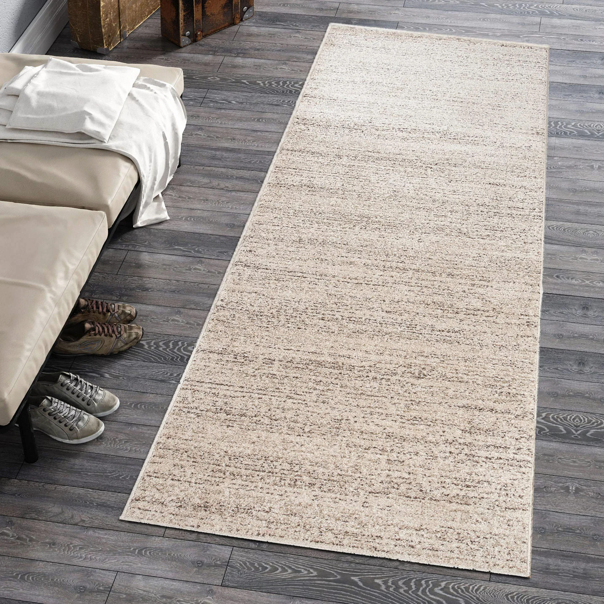 Mazovia Tappeto per Corridoio - Passatoia Corridoio Moderne Astratto - Tappeto a pelo Corto per Ingresso, Salotto - Certificato Oeko-Tex - Corridore a Metro - Crema 70x400cm
