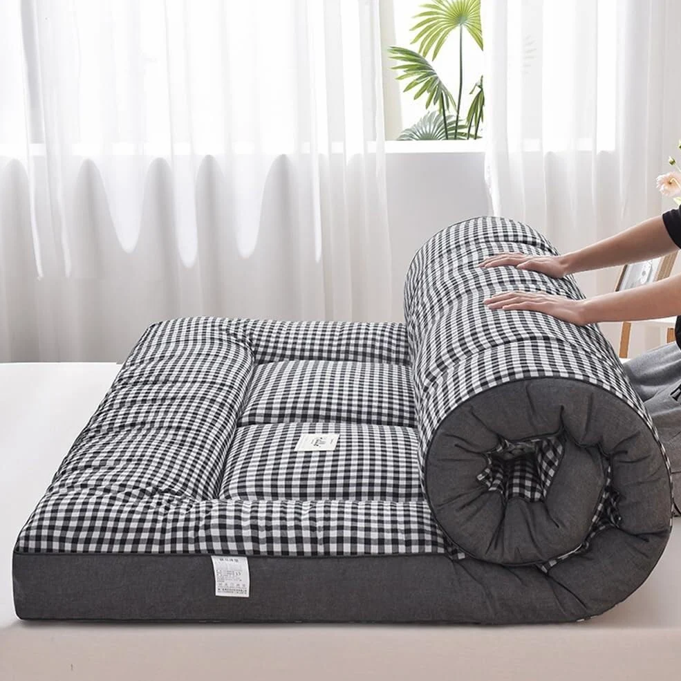 Materasso Futon Giapponese Spesso, Materassino Arrotolabile Portatile, Singolo/matrimoniale/queen Size, Materassino Da Campeggio Portatile, Divano Letto(Gray,90x200cm)