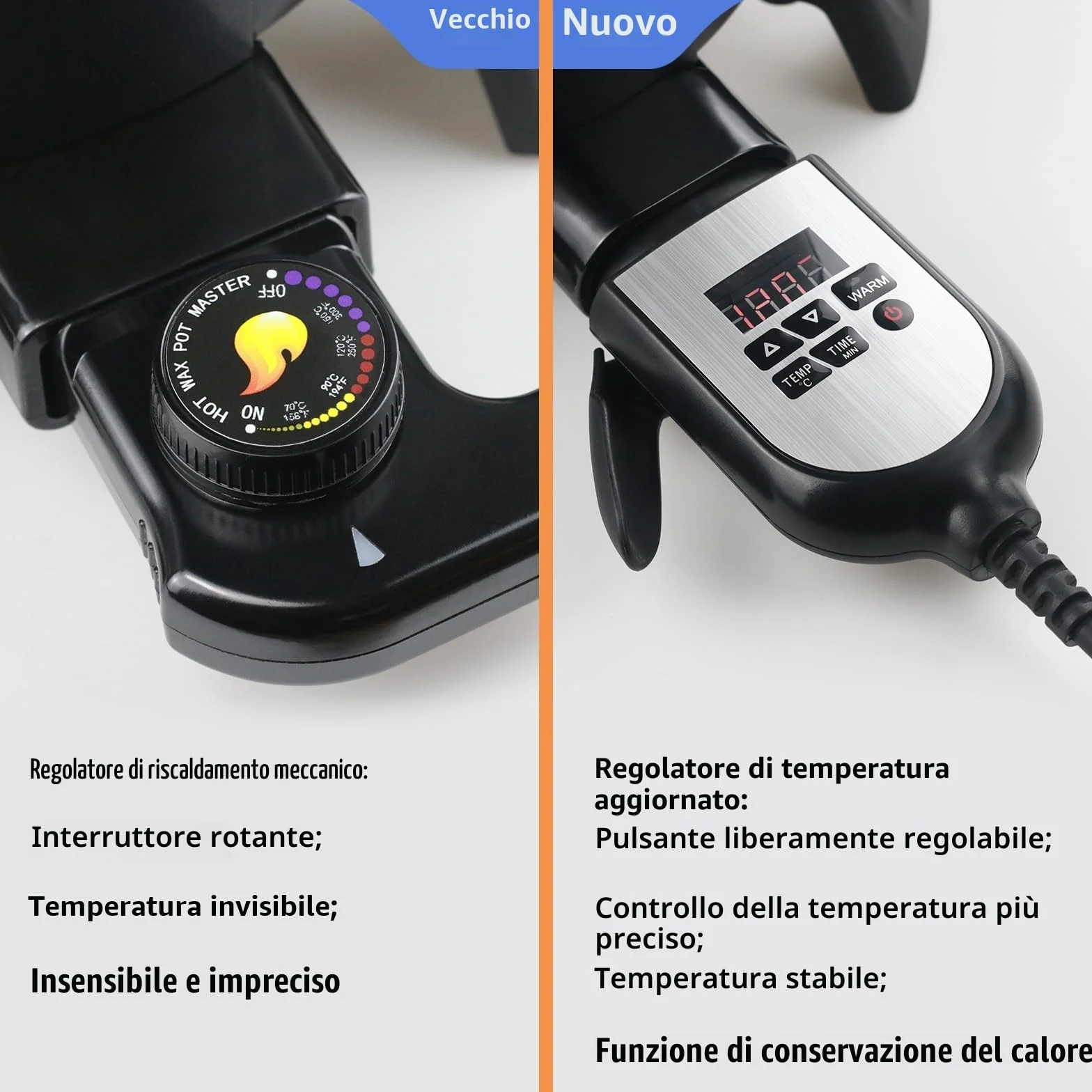 Yuuchail Fonditore di cera per candele, pentola elettrica antiaderente 7 litri con controllo temperatura, beccuccio alluminio