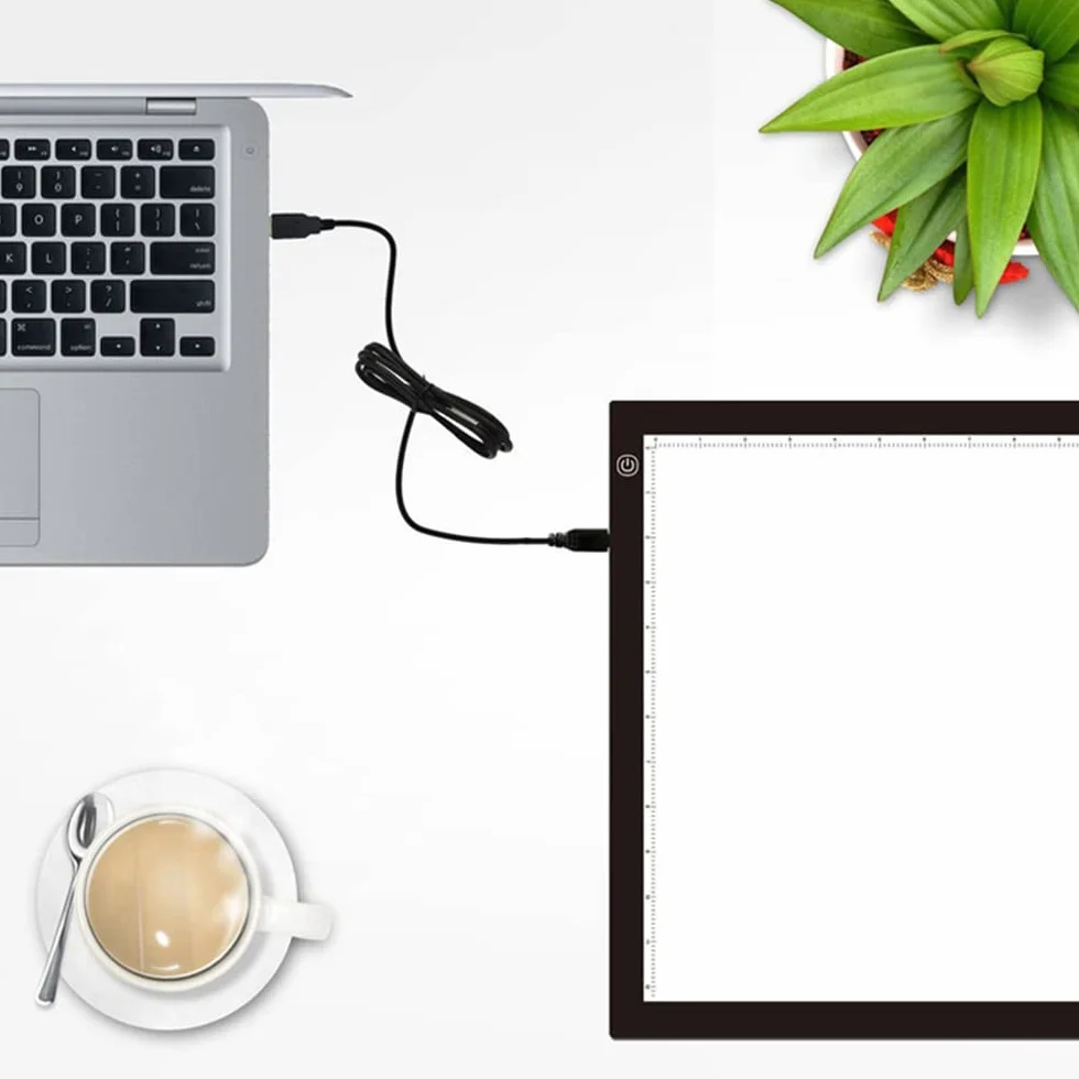 Light Box LED Light Pad di Disegno, Tavola Luminosa A3 con Luminosità Regolabile 47x34,5x0,5 cm