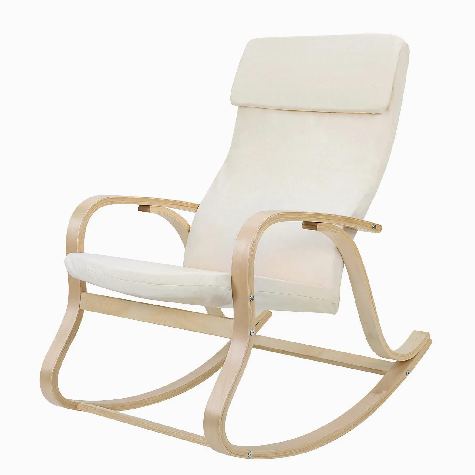 Songmics LYY30M Poltrona a Dondolo, Beige, 65 x 90 x 98 cm