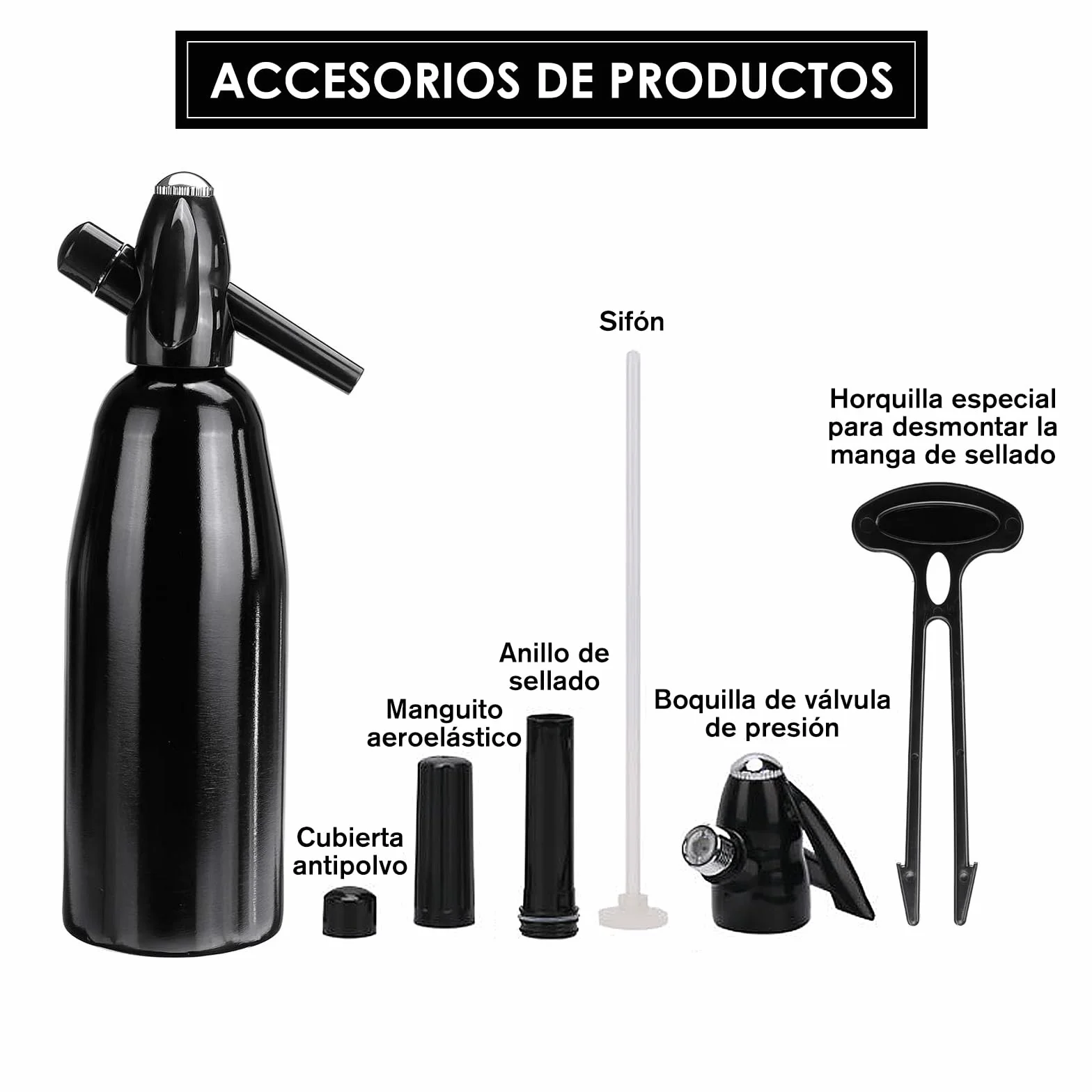 Sifone di soda, macchina per acqua frizzante 1L, Seltzer Water Maker, Mini macchina per soda portatile in alluminio per la produzione, Home gassato Bevande Scaldabagno