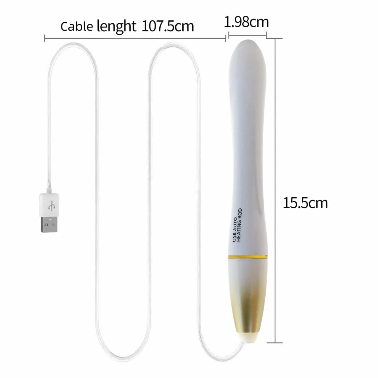 NUHUi Auto Heater Stick LED Riscaldatore 38℃ 4-5 minuti Cavo 1,1 m Portatile
